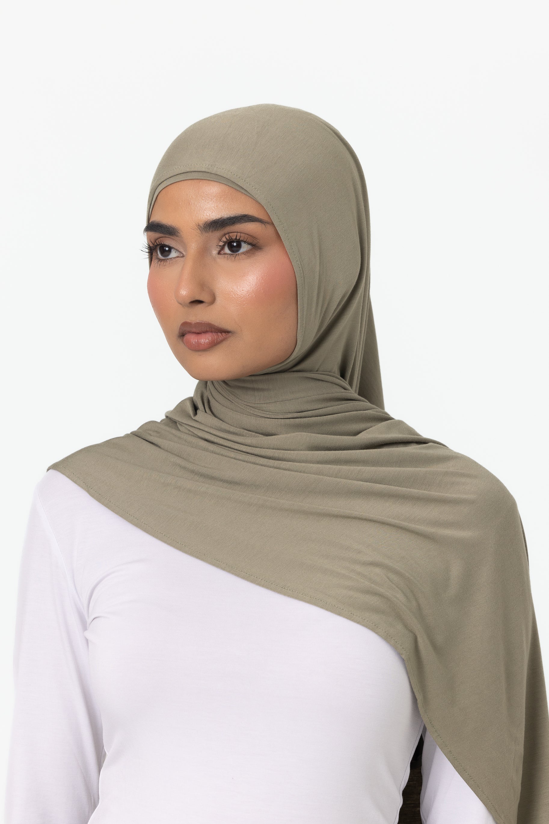 Bamboo Jersey Hijab Set - Olive
