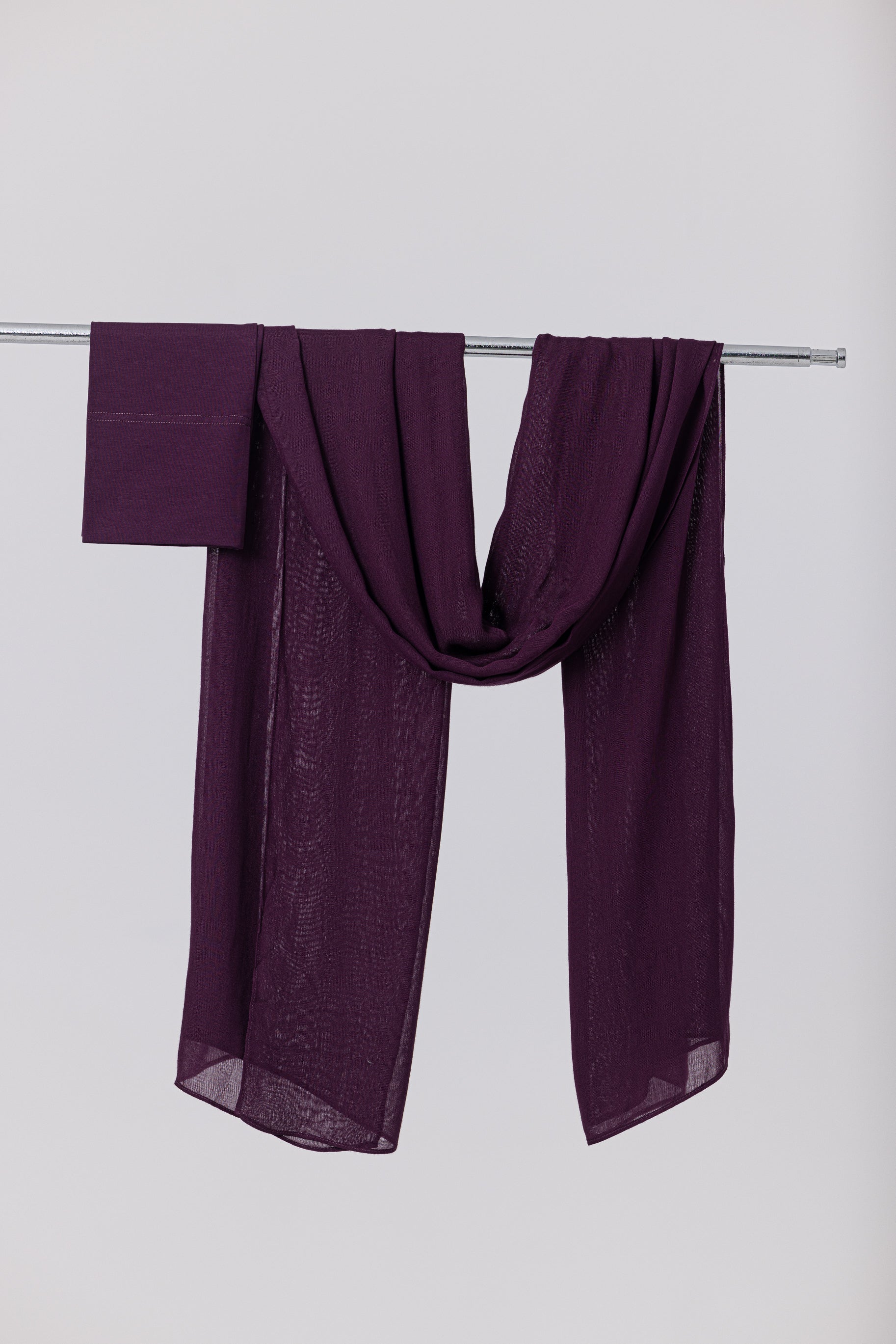 Single Stitched Modal Hijab Set - Eggplant