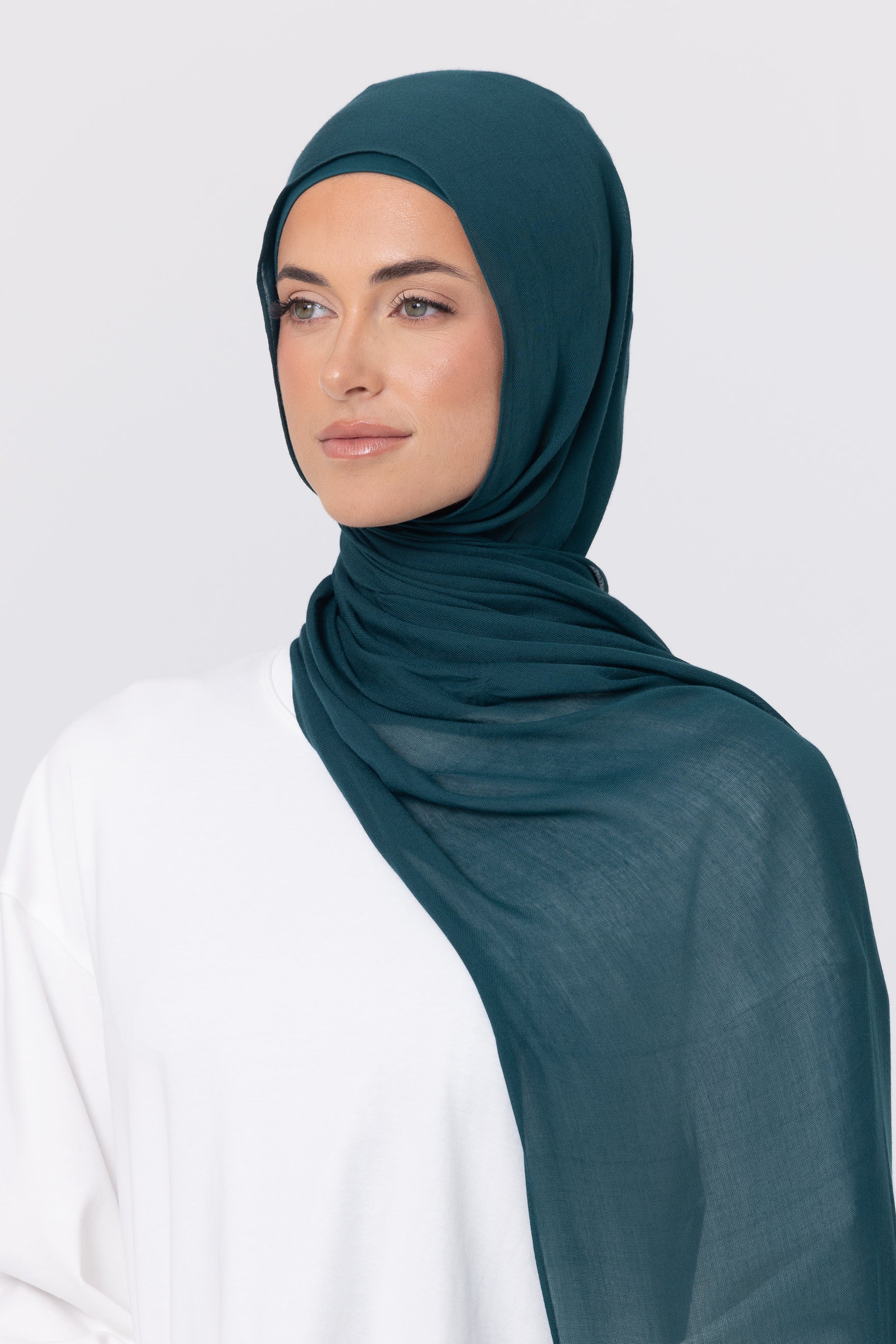 Single Stitched Modal Hijab Set - Emerald