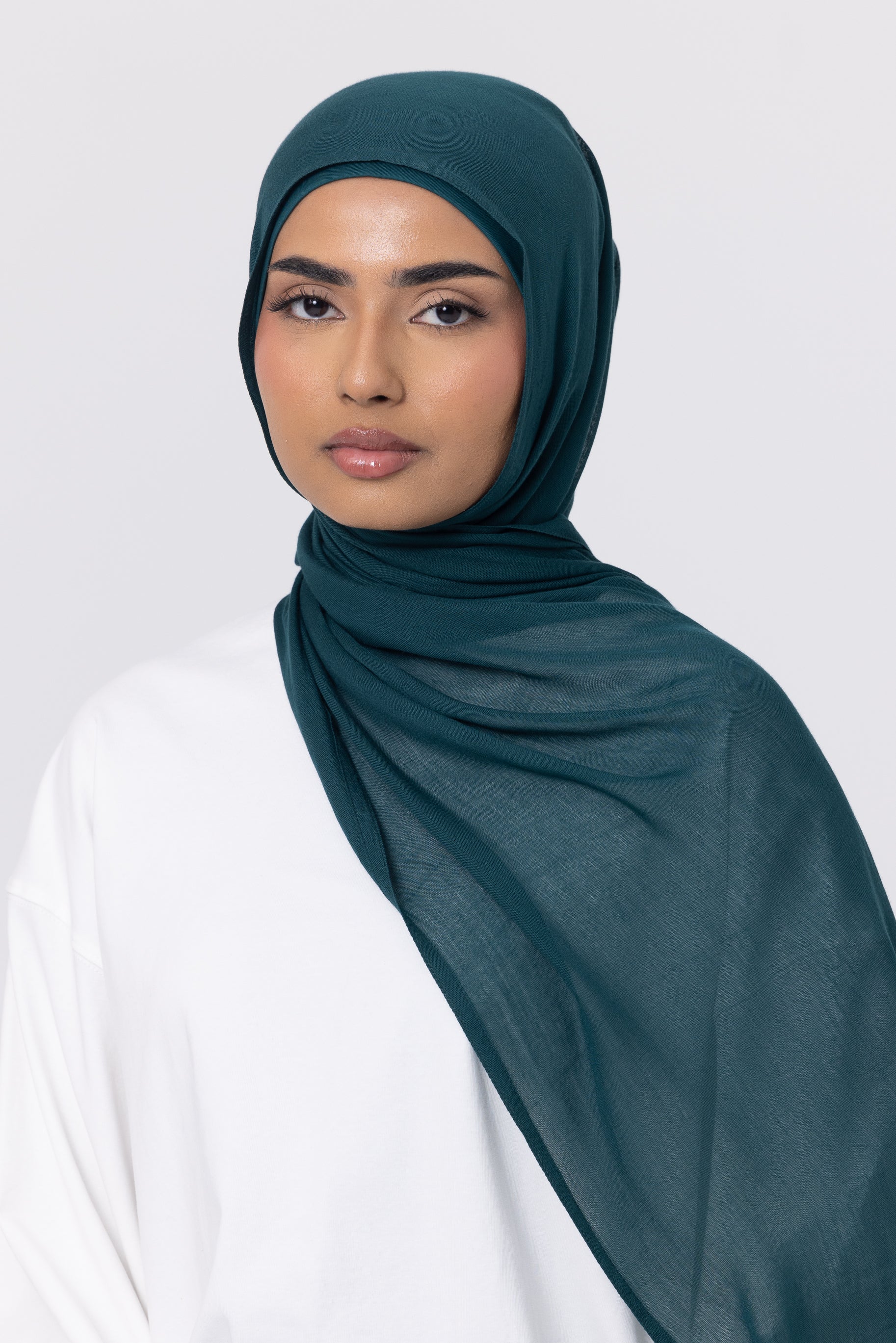 Double Stitched Modal Hijab Set - Emerald