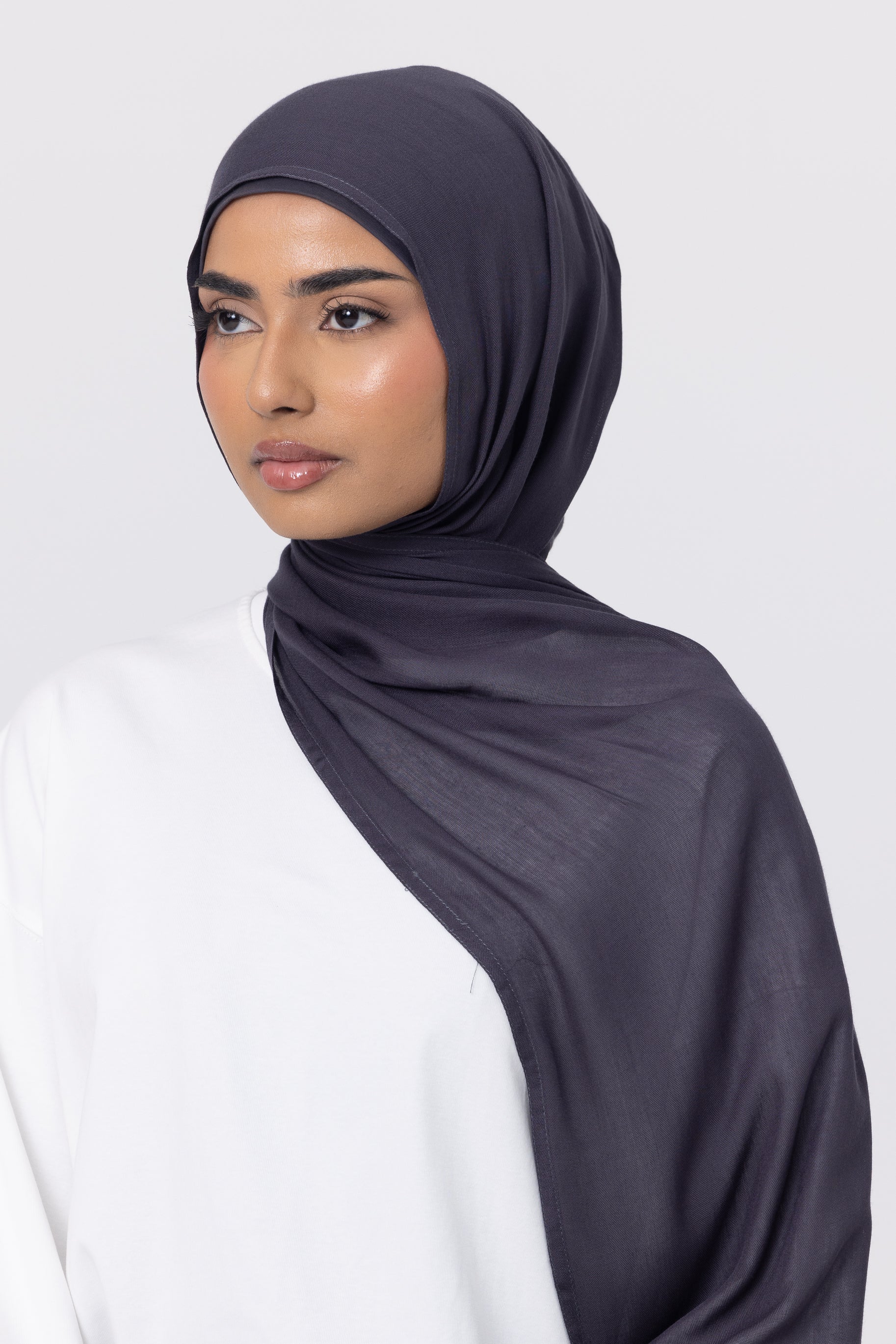 Double Stitched Modal Hijab Set - Storm