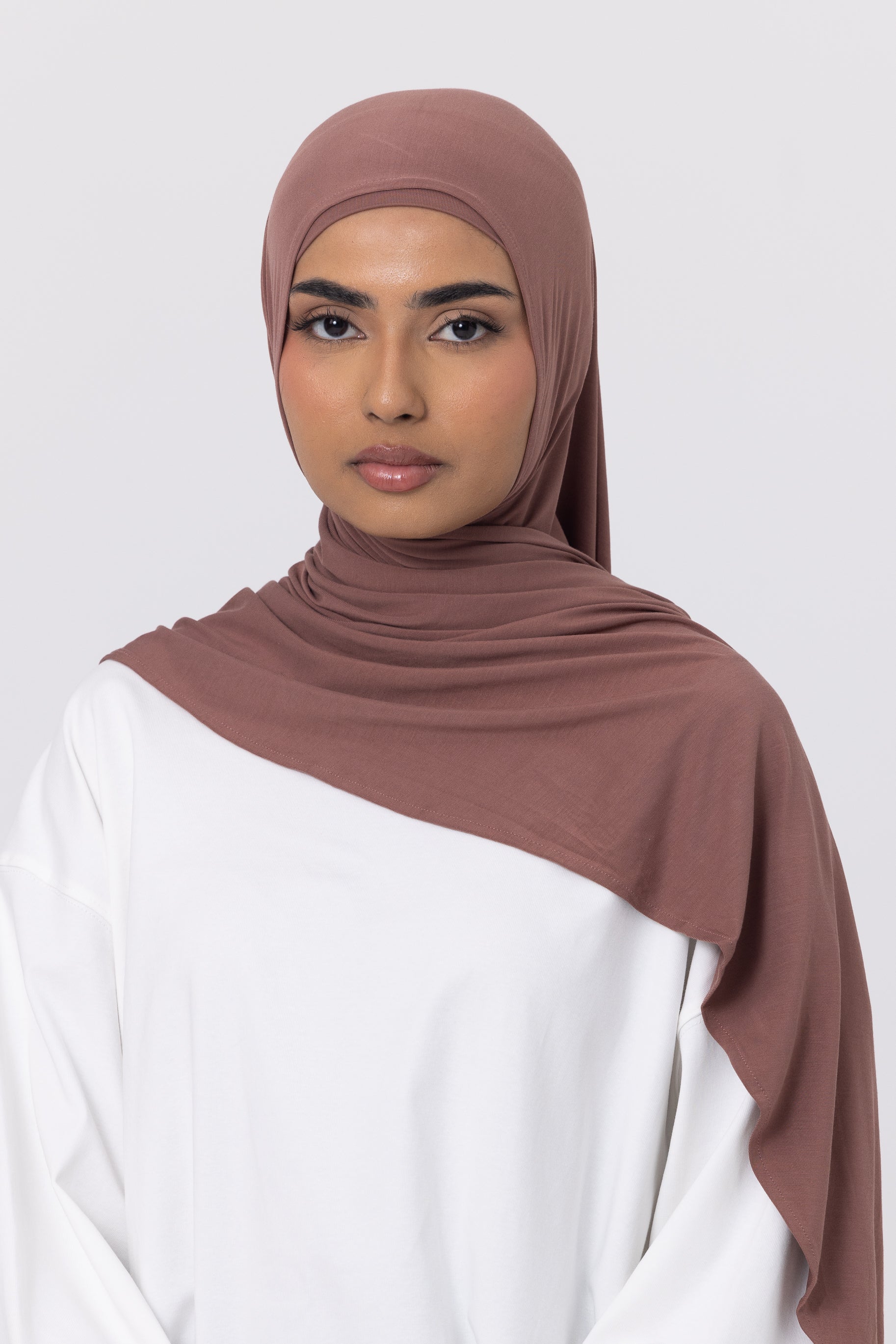Bamboo Jersey Hijab Set - Cinnamon