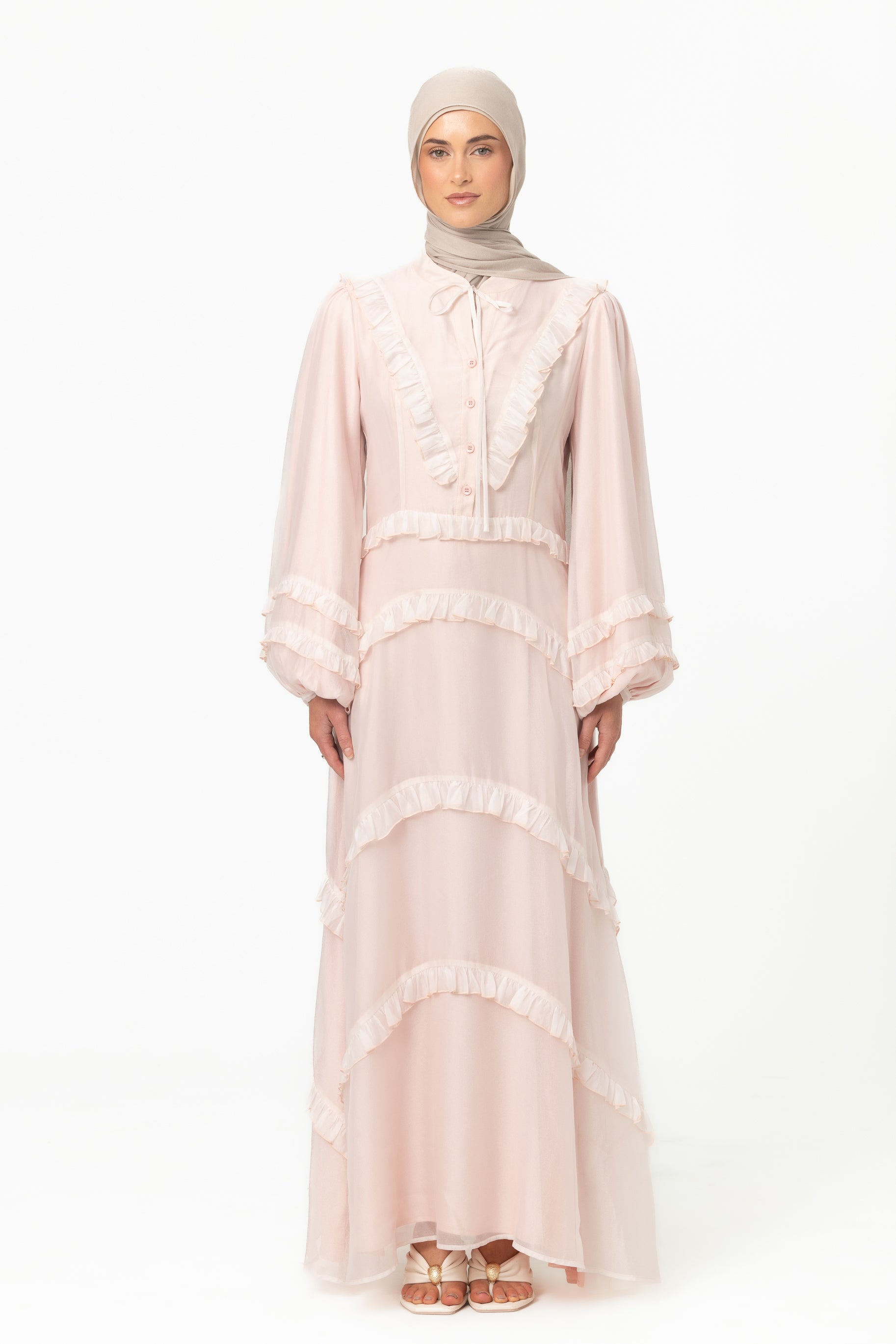 Sophia Ruffle Dress - Pink