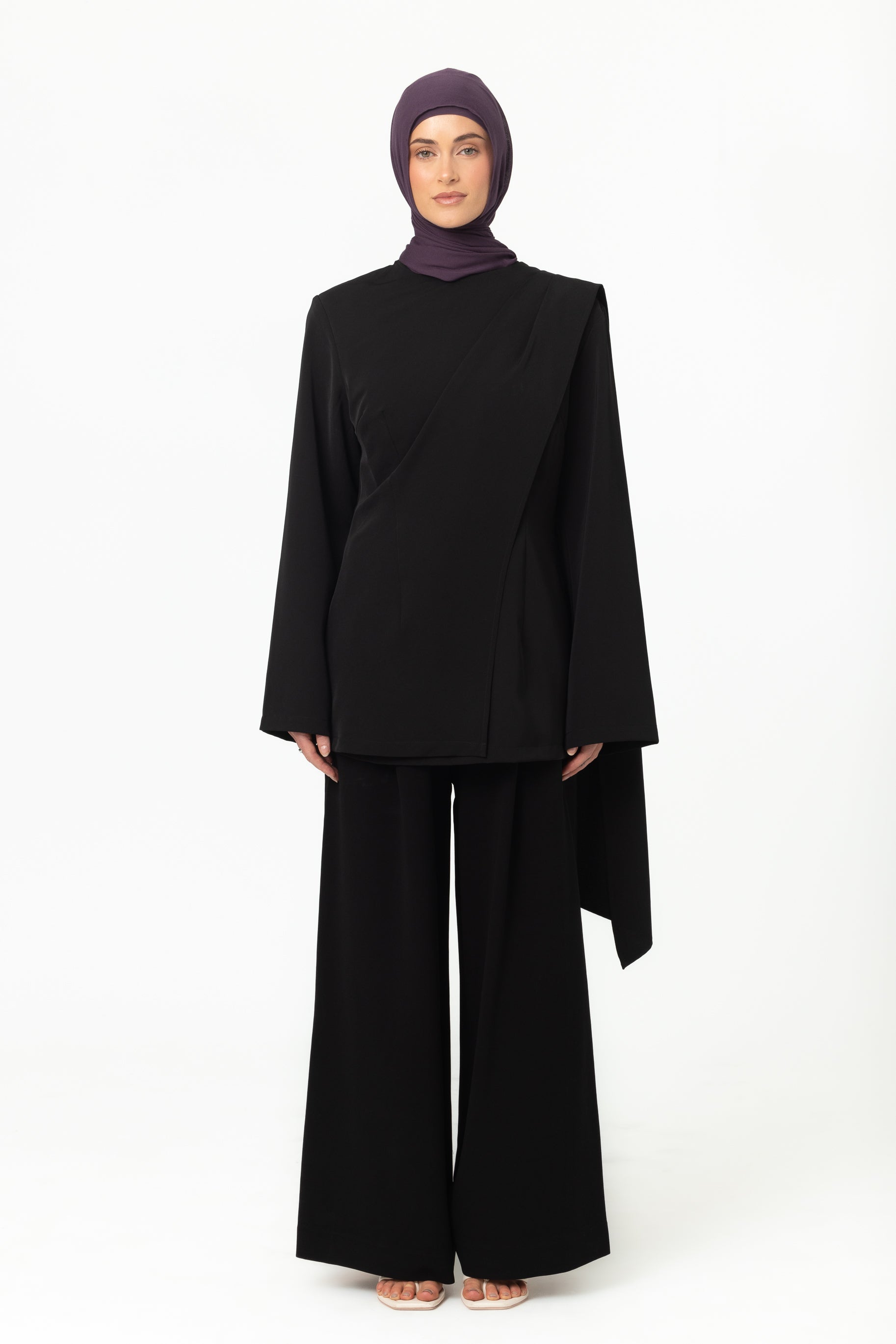 Gardenia Drape Top - Black