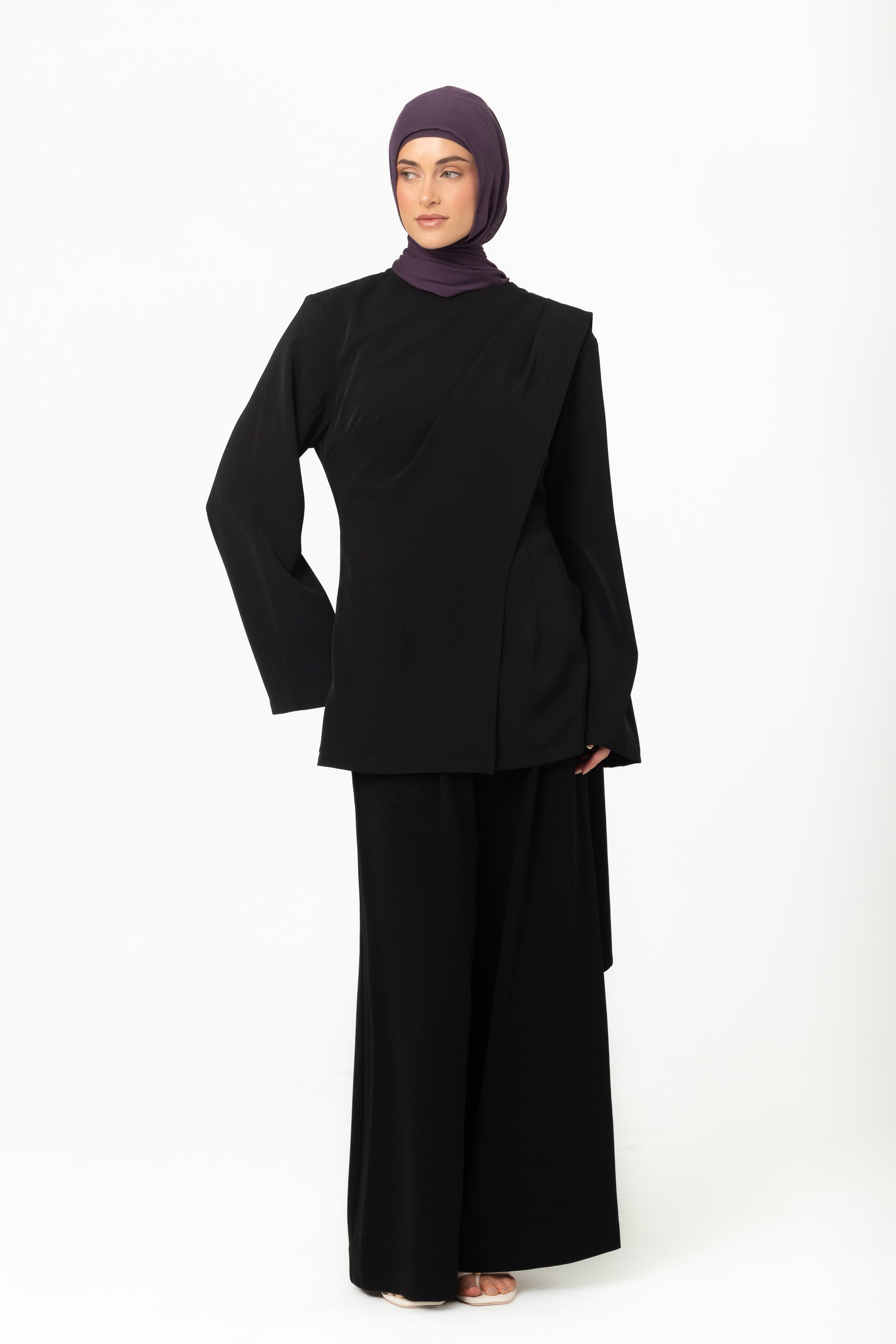 Gardenia Drape Top - Black