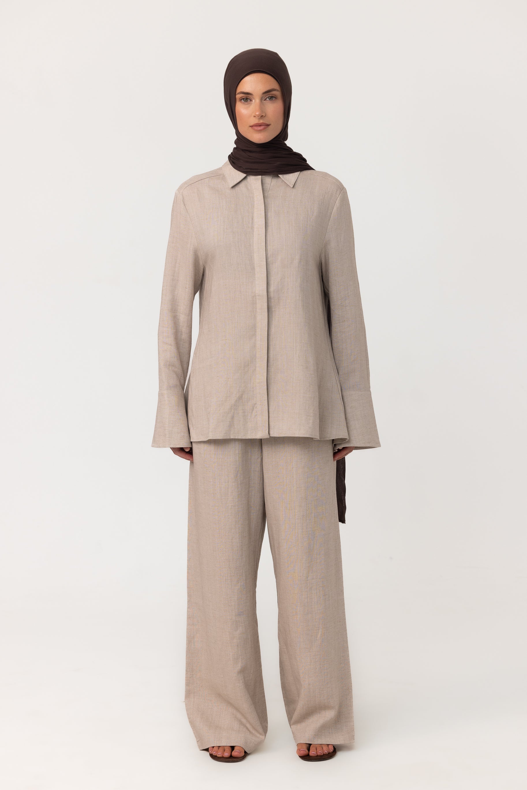 Gianna Button Up Shirt - Natural