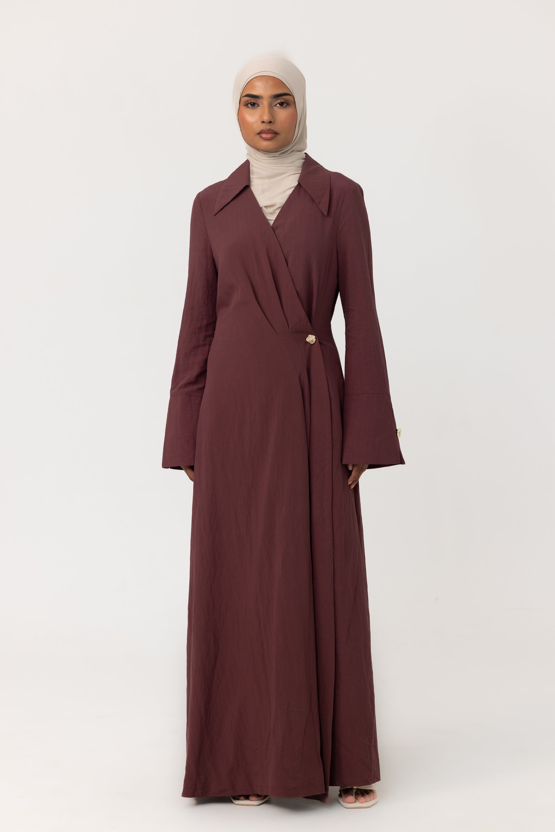 Dinara Wrap Dress - Deep Brown