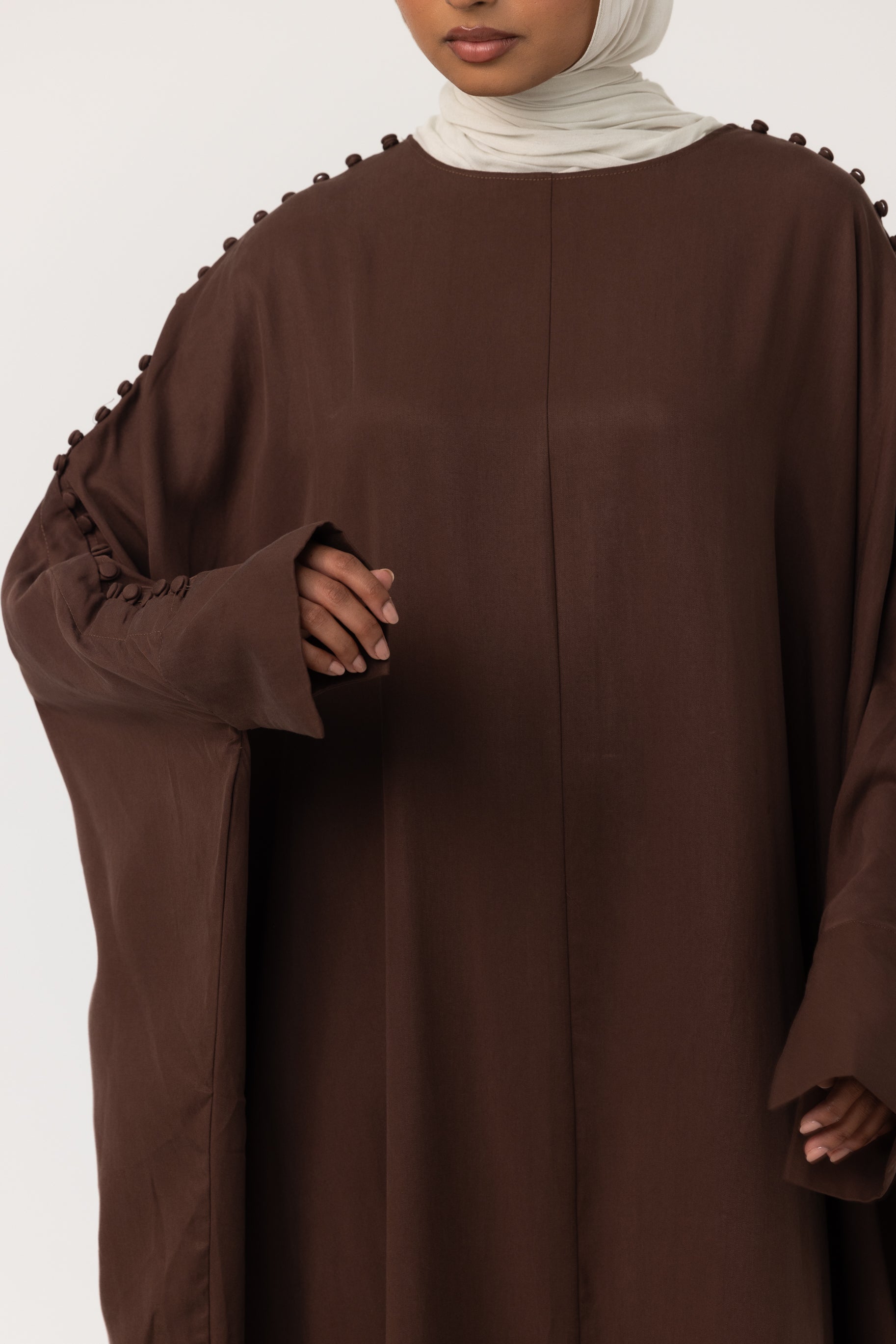 Leana Batwing Abaya - Chocolate