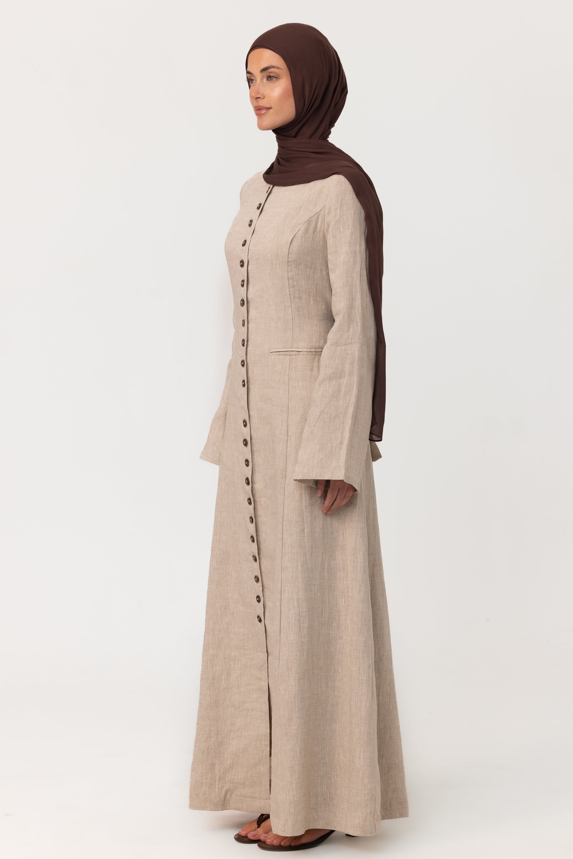 Nadiya Linen Dress - Natural