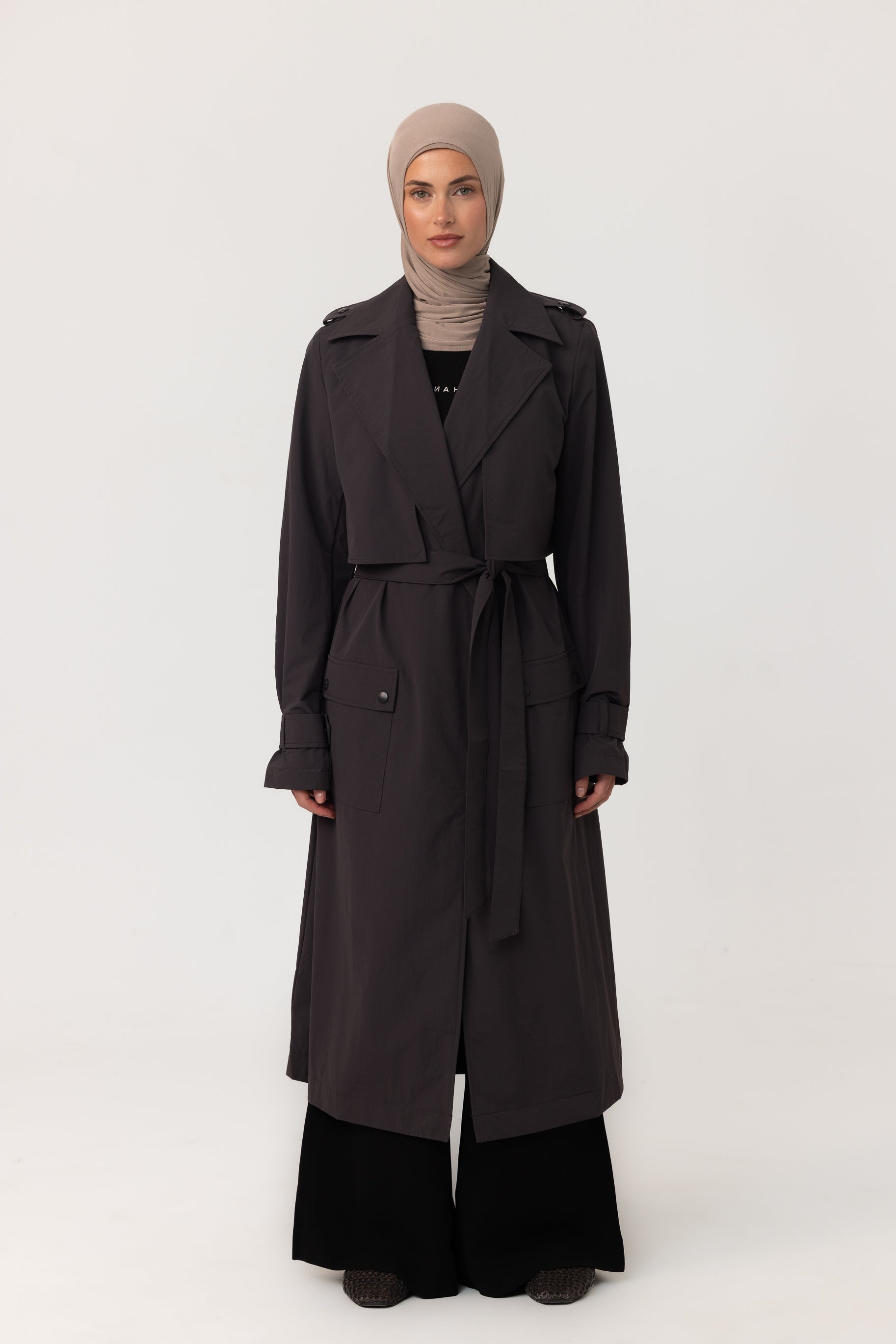 Active Trench Coat - Charcoal