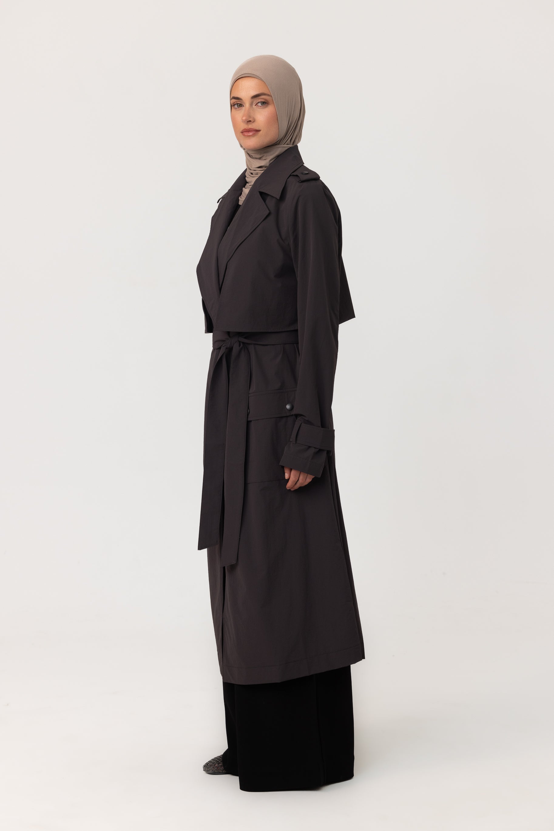 Active Trench Coat - Charcoal