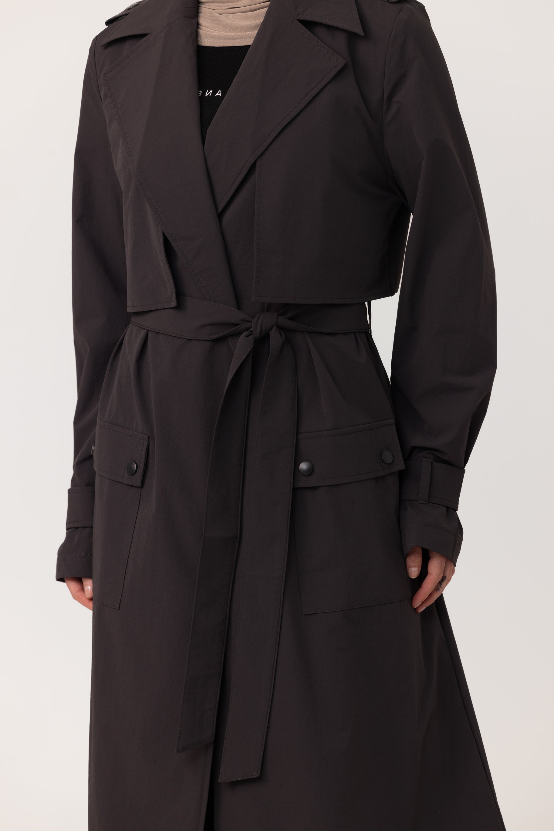 Active Trench Coat - Charcoal