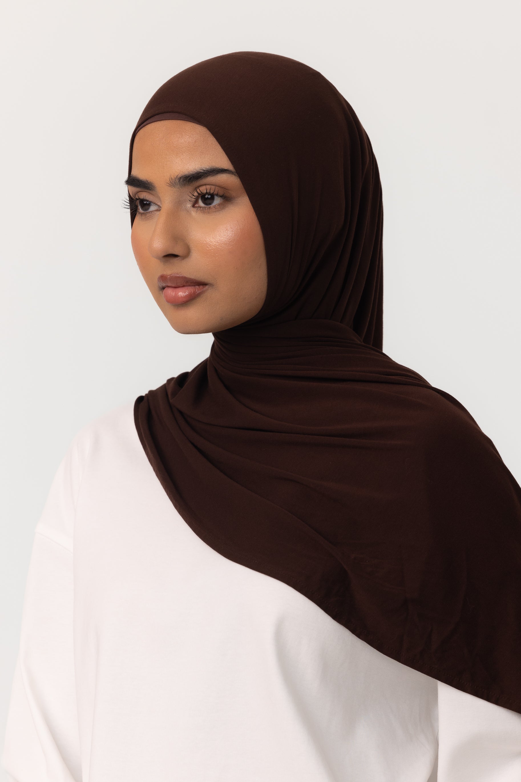 Bamboo Jersey Hijab Set - Espresso
