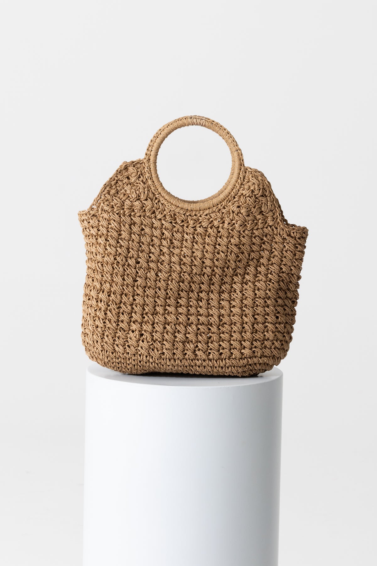 Woven Beachside Tote Bag - Brown
