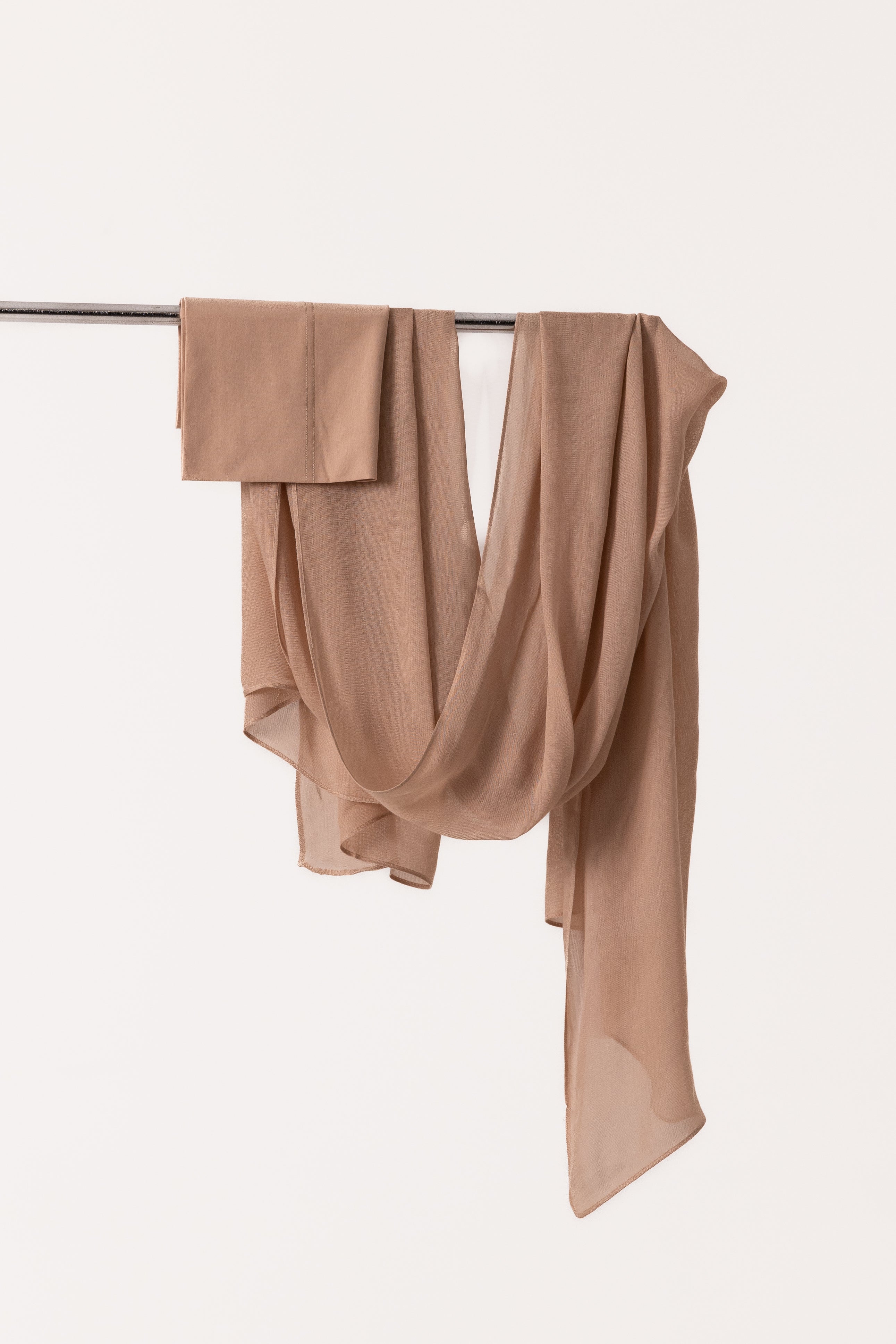 Single Stitched Modal Hijab Set - Taupe