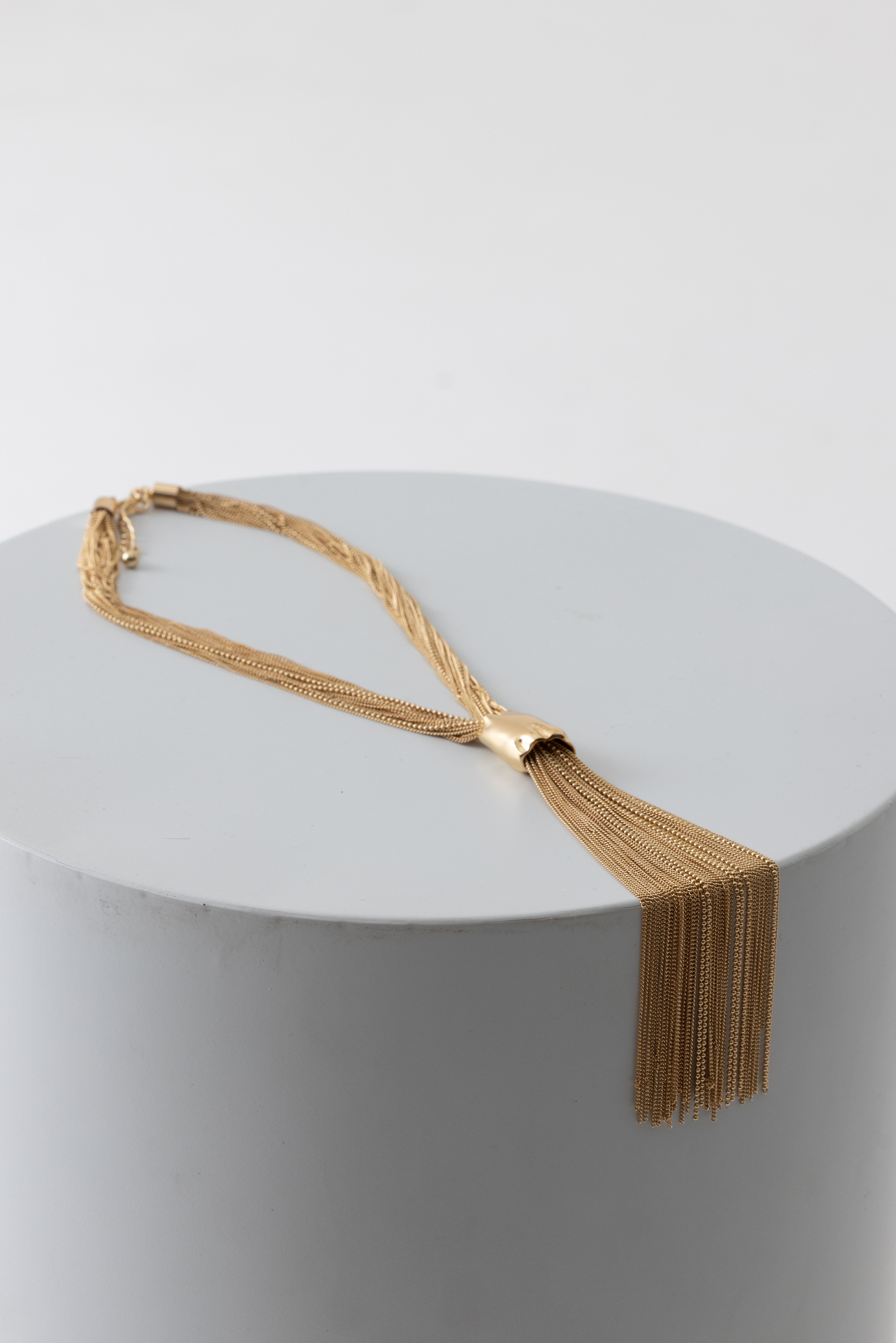 Lariat Tassel Necklace - Gold