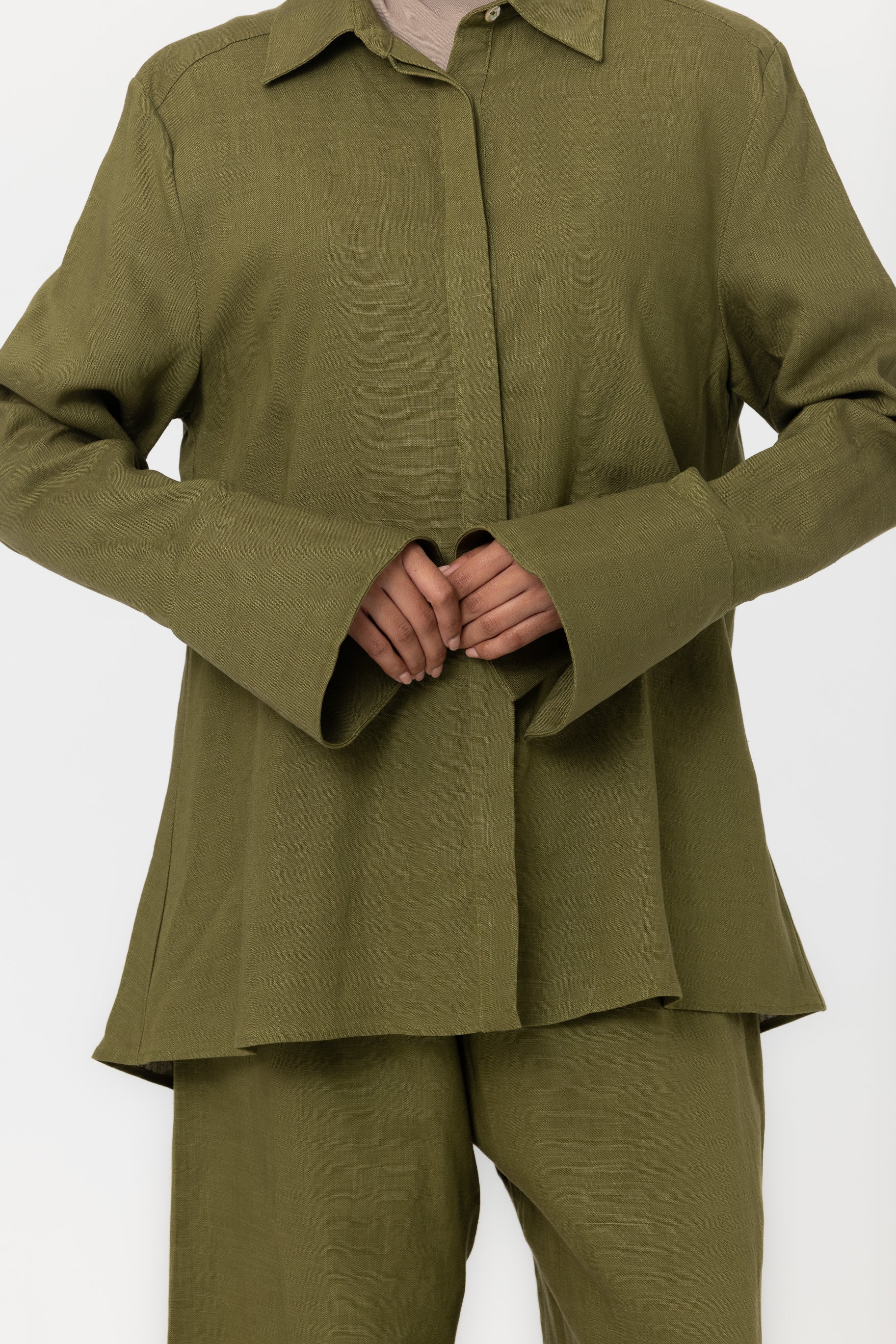 Gianna Button Up Shirt - Khaki