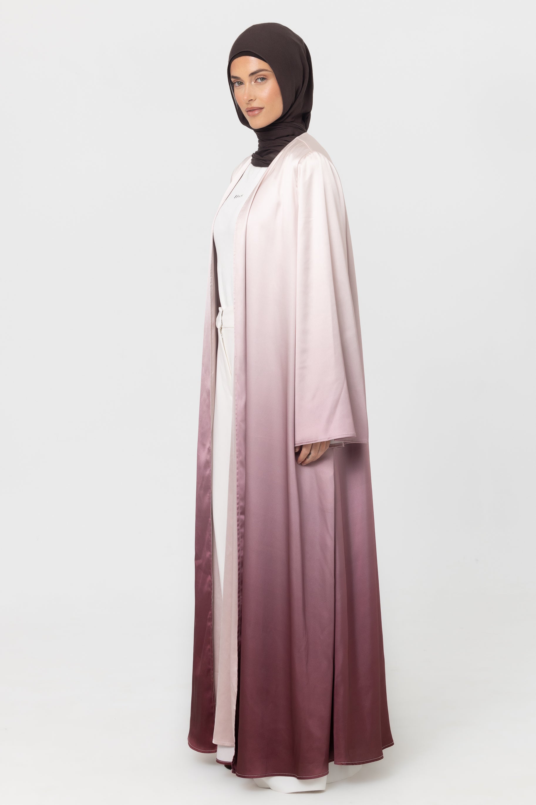Ombre Open Abaya - Pink