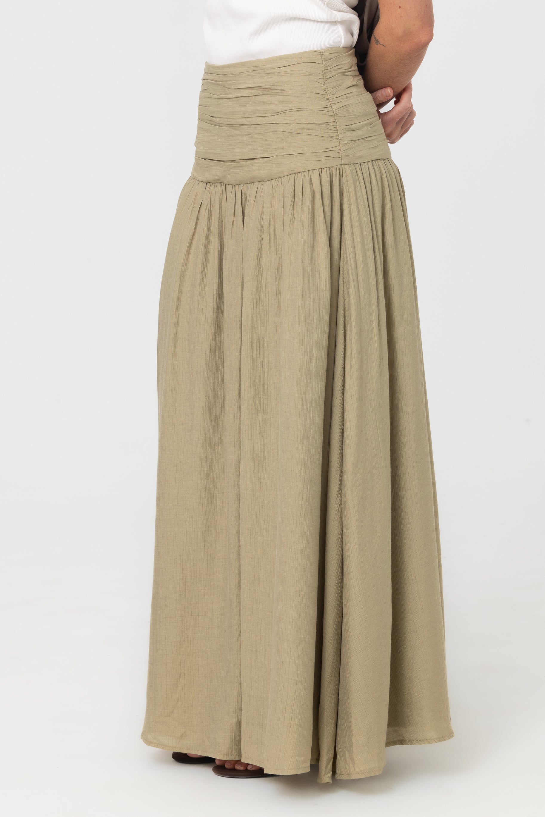 Noelle Ruched Skirt - Moss
