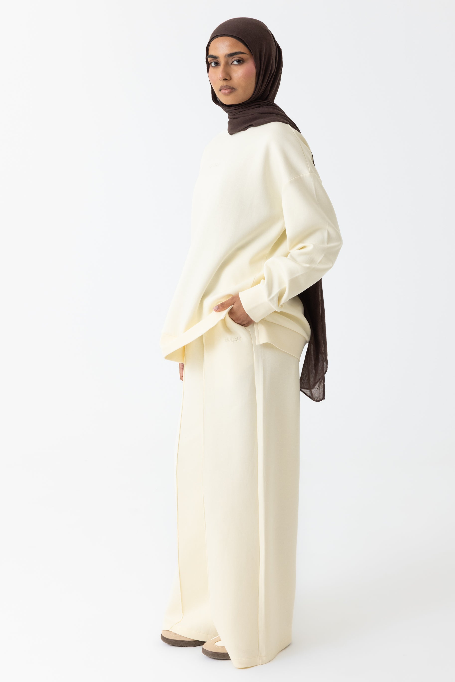 Refined Cotton Track Pants - Ivory