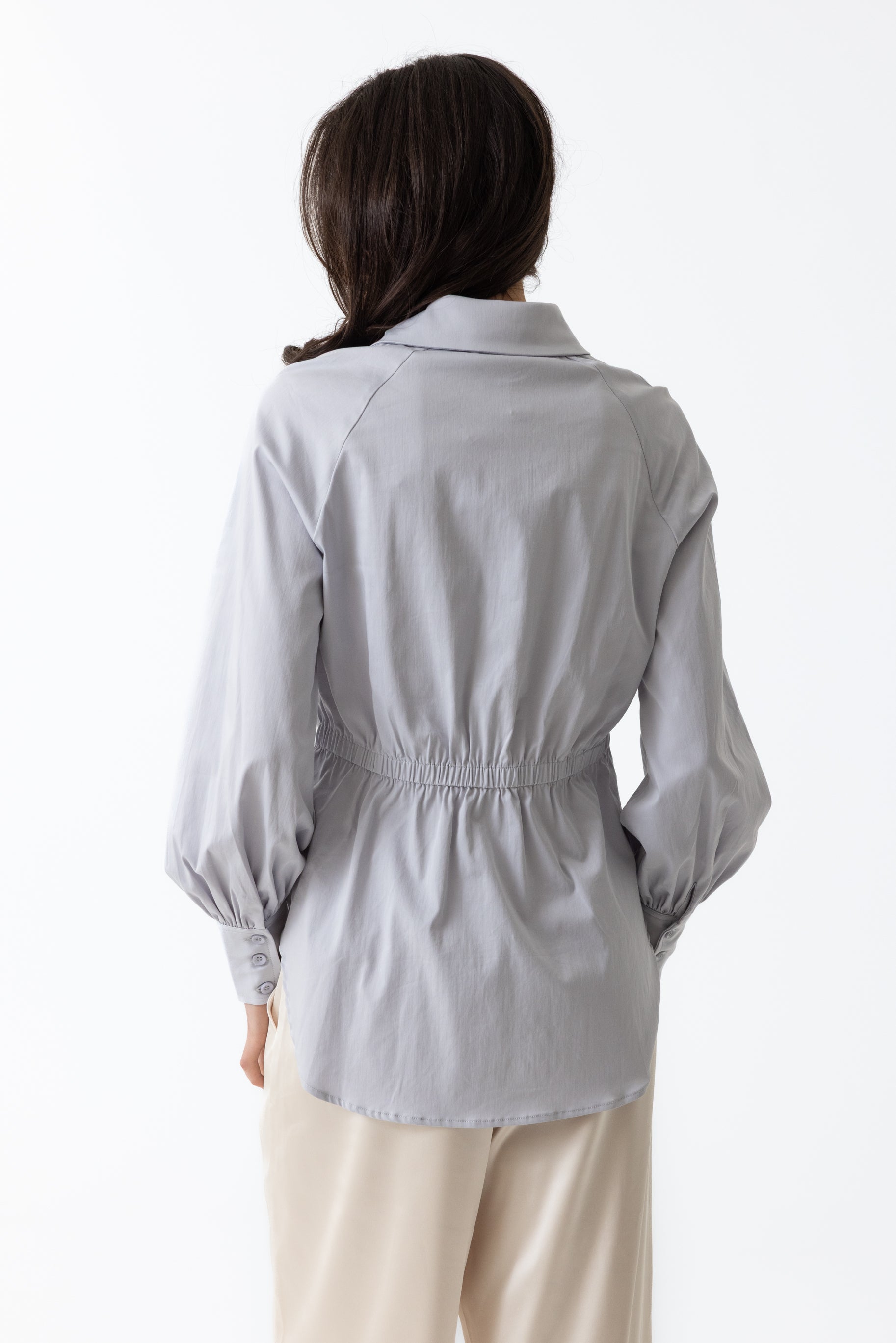 Nes Cinched Blouse - Blue