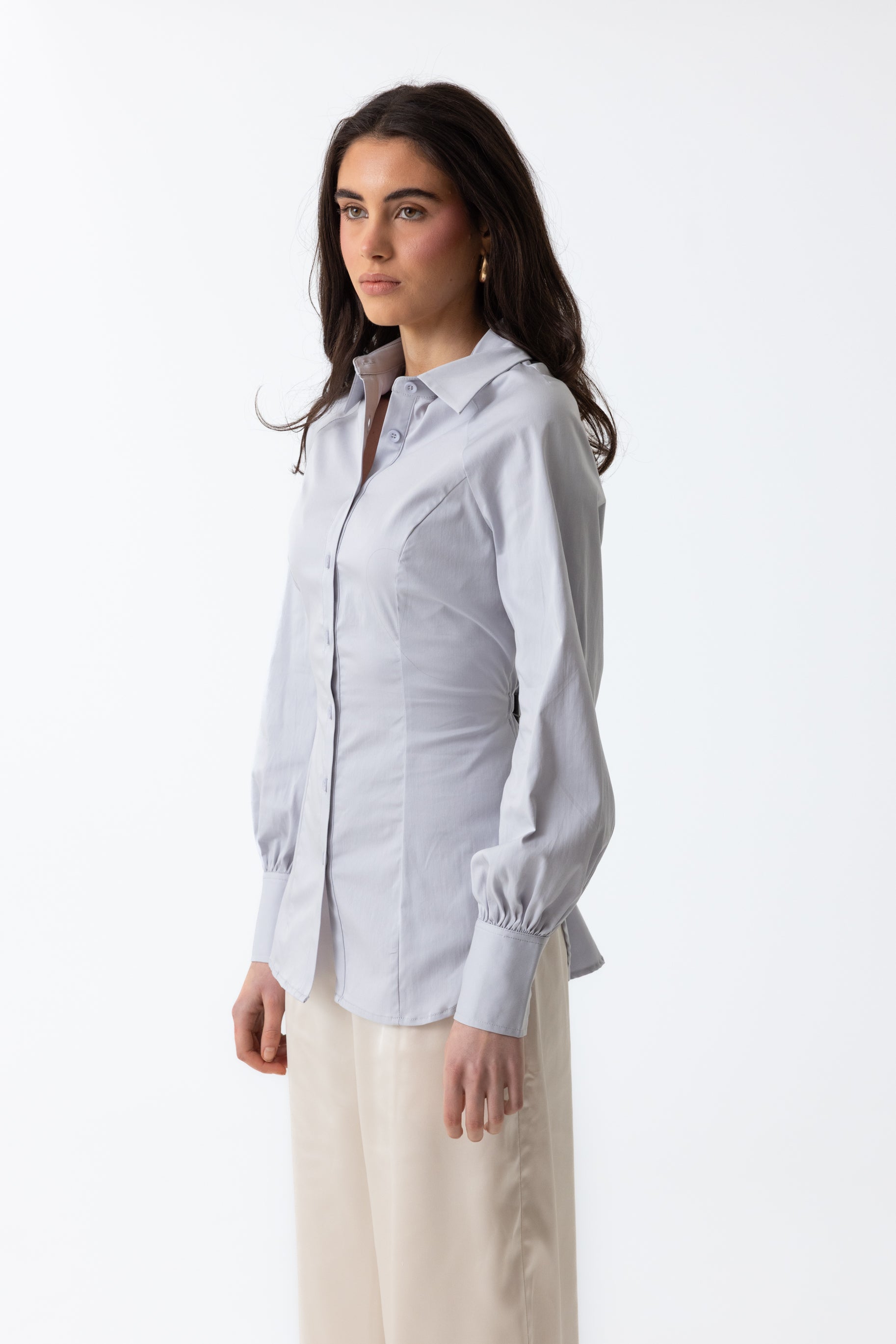 Nes Cinched Blouse - Blue