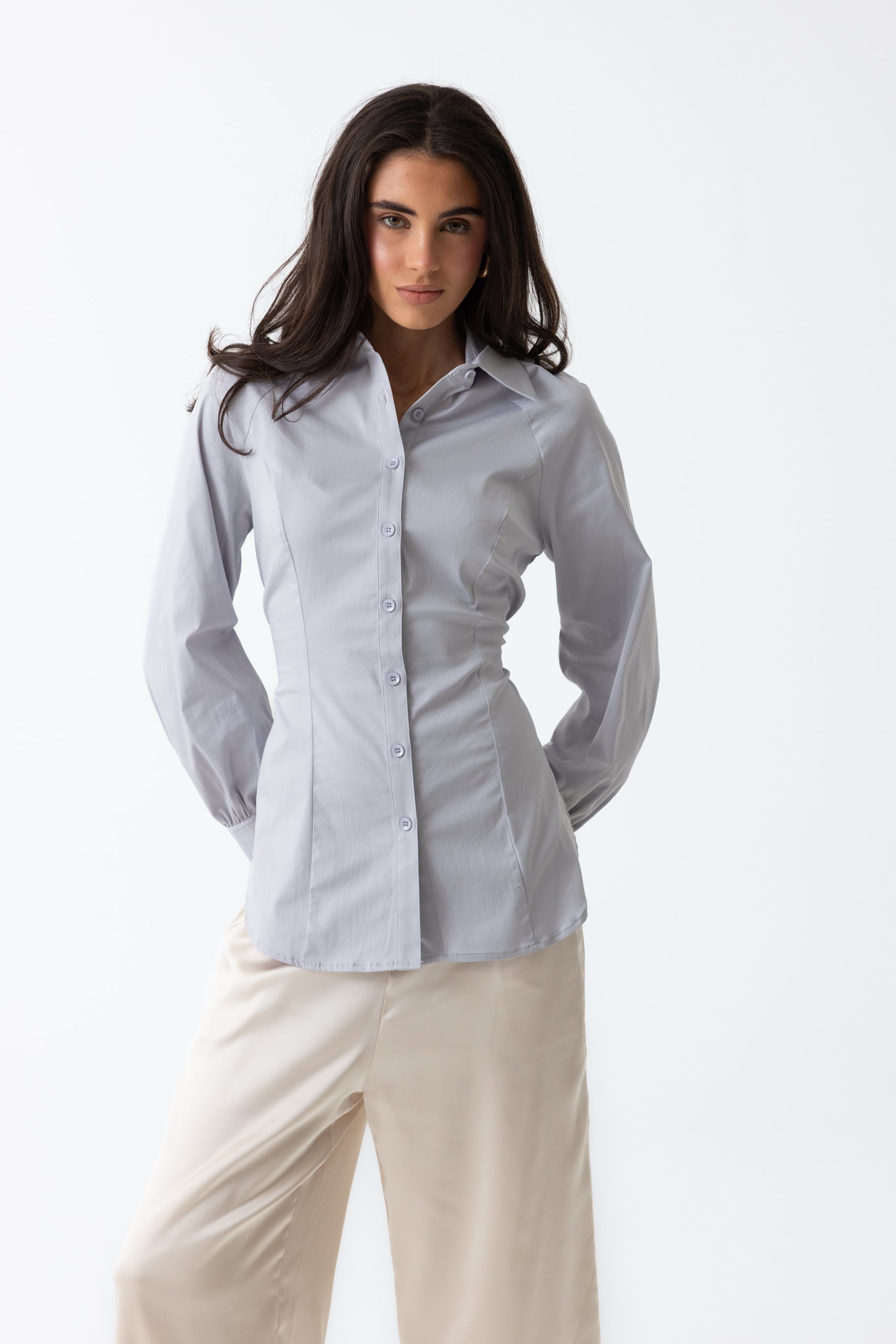 Nes Cinched Blouse - Blue