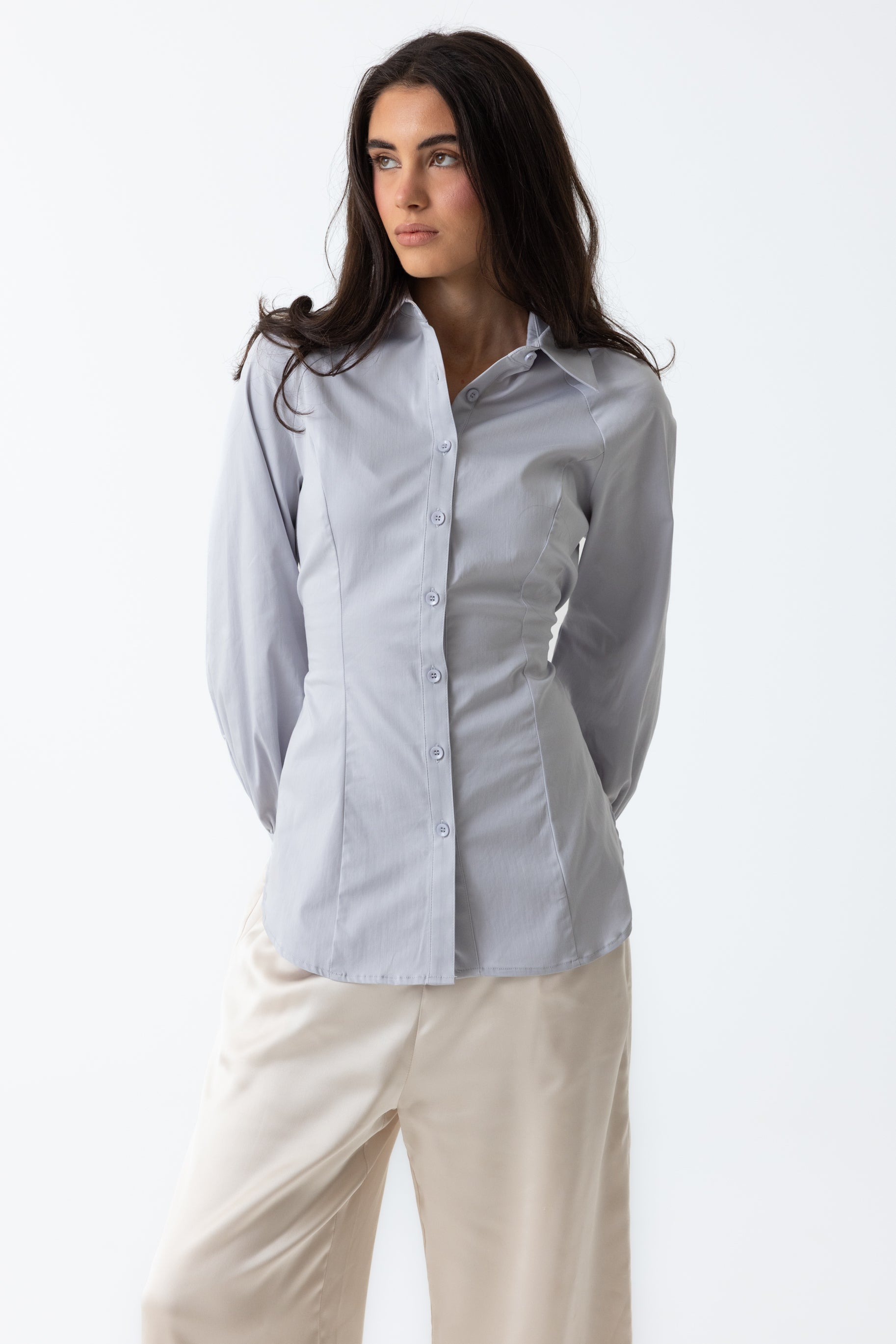 Nes Cinched Blouse - Blue