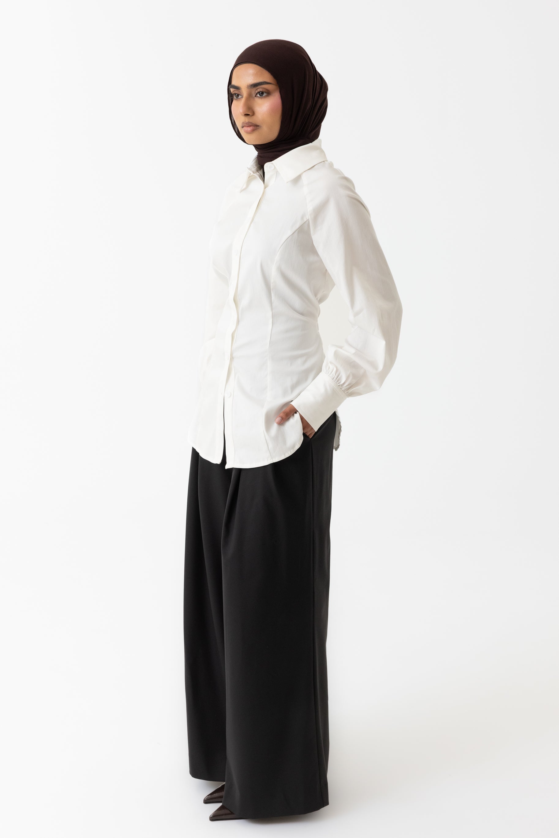 Nes Cinched Blouse - White