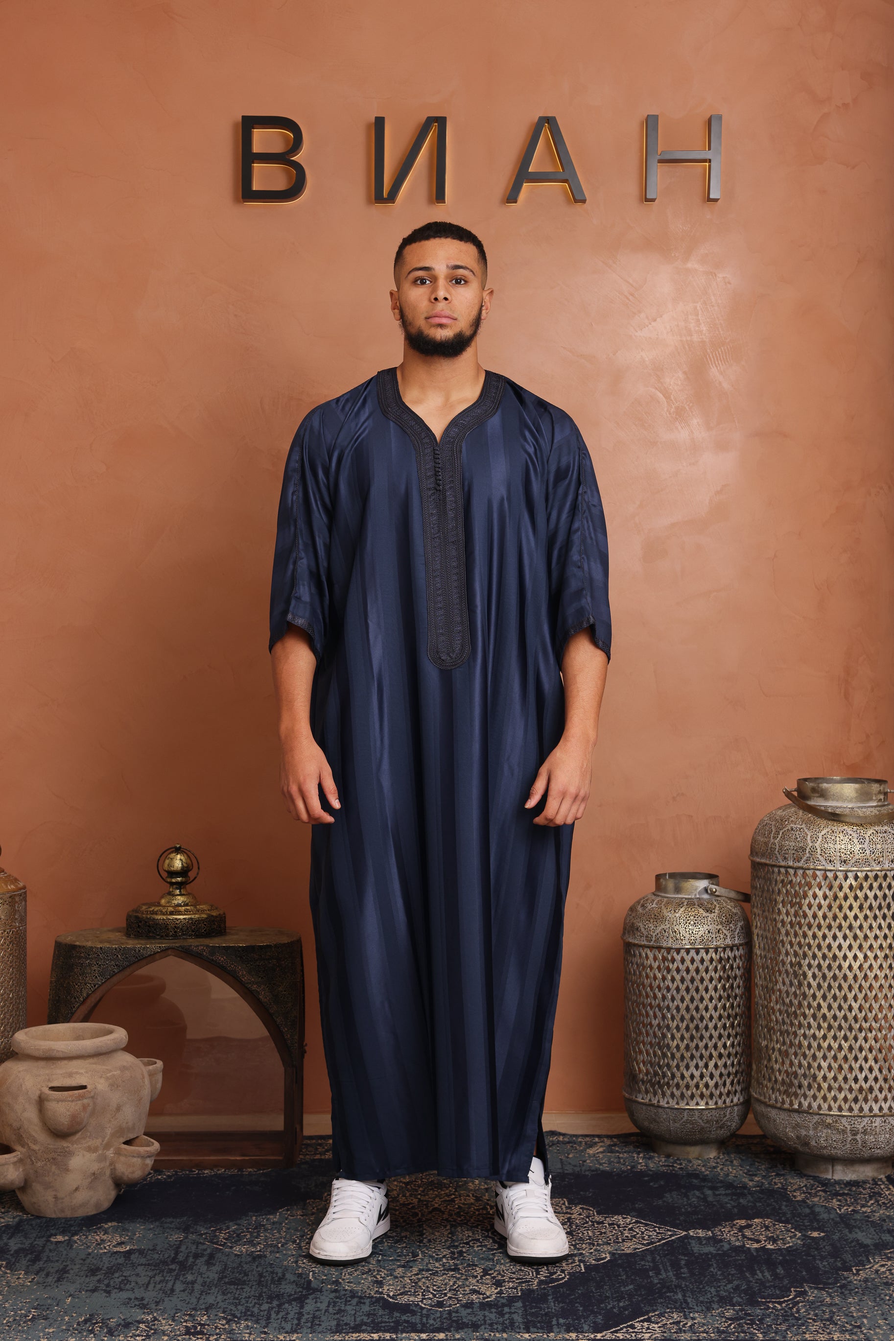 Jawhola Moroccan Thobe - 7 Dark Navy