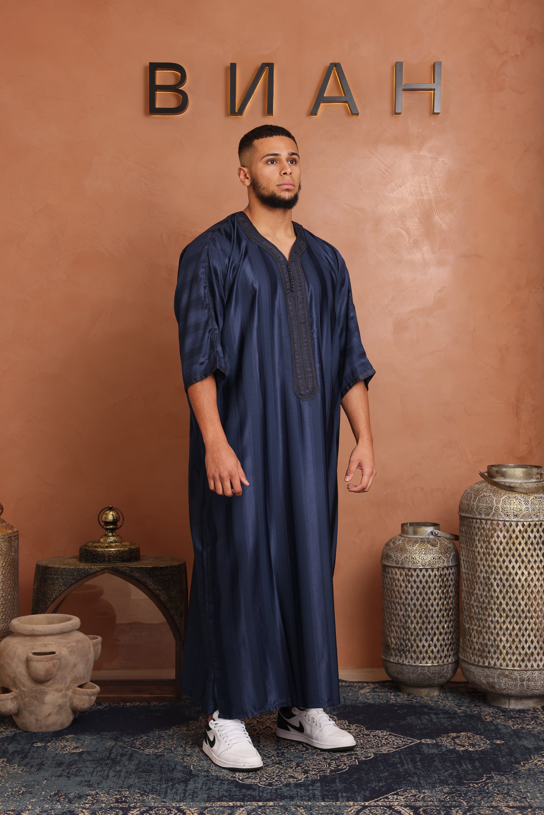 Jawhola Moroccan Thobe - 7 Dark Navy