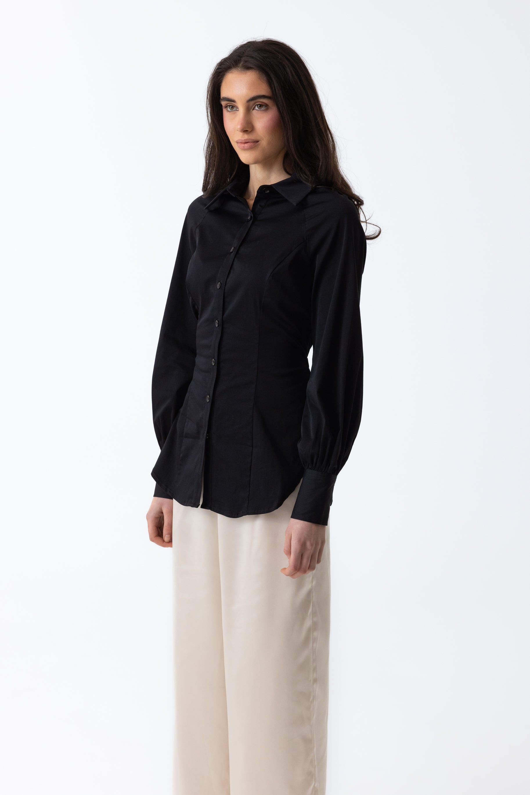 Nes Cinched Blouse - Black