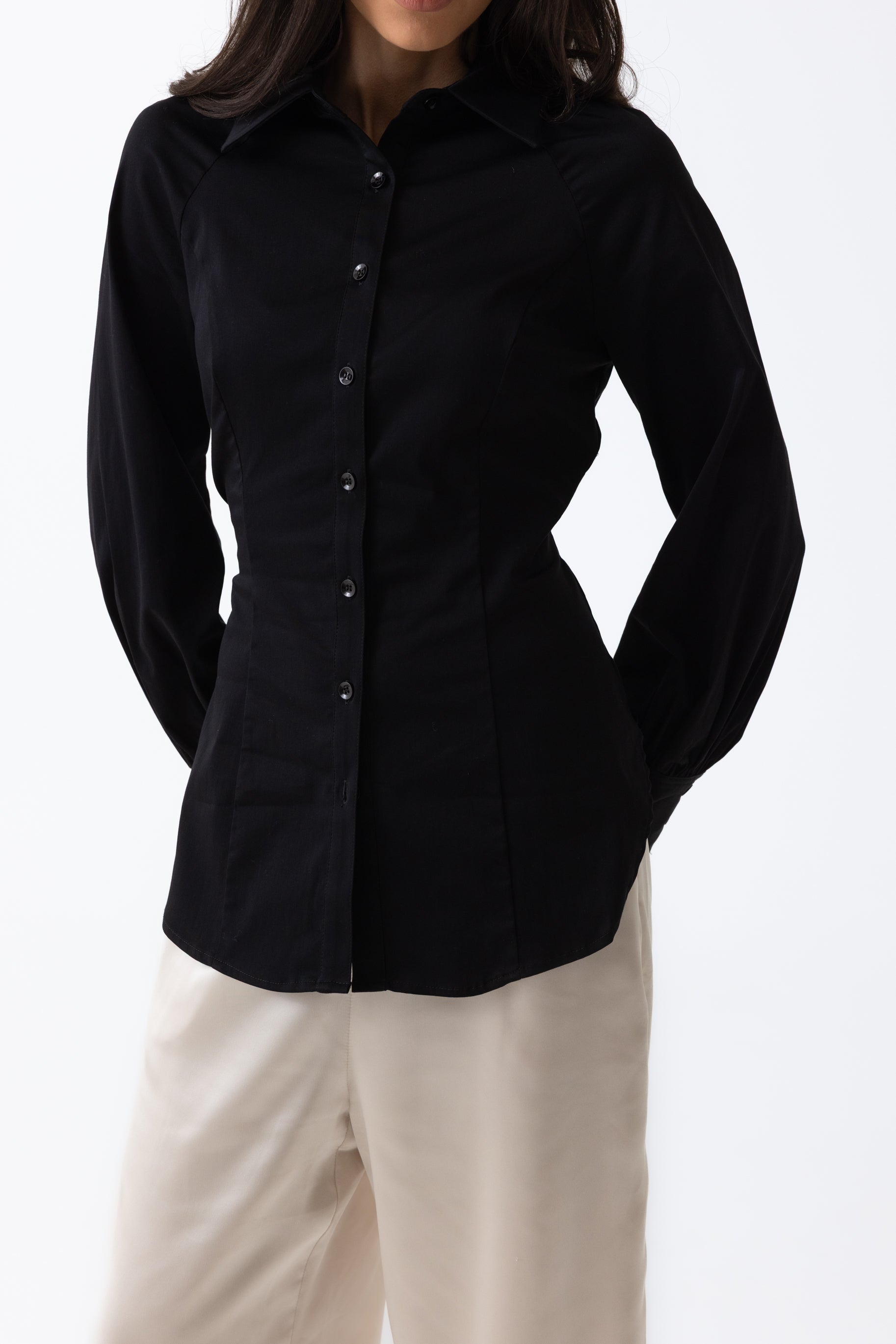Nes Cinched Blouse - Black