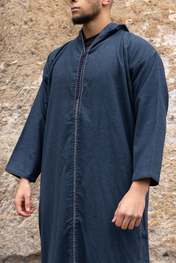 Moroccan Long Sleeve Winter Thobe - Teal
