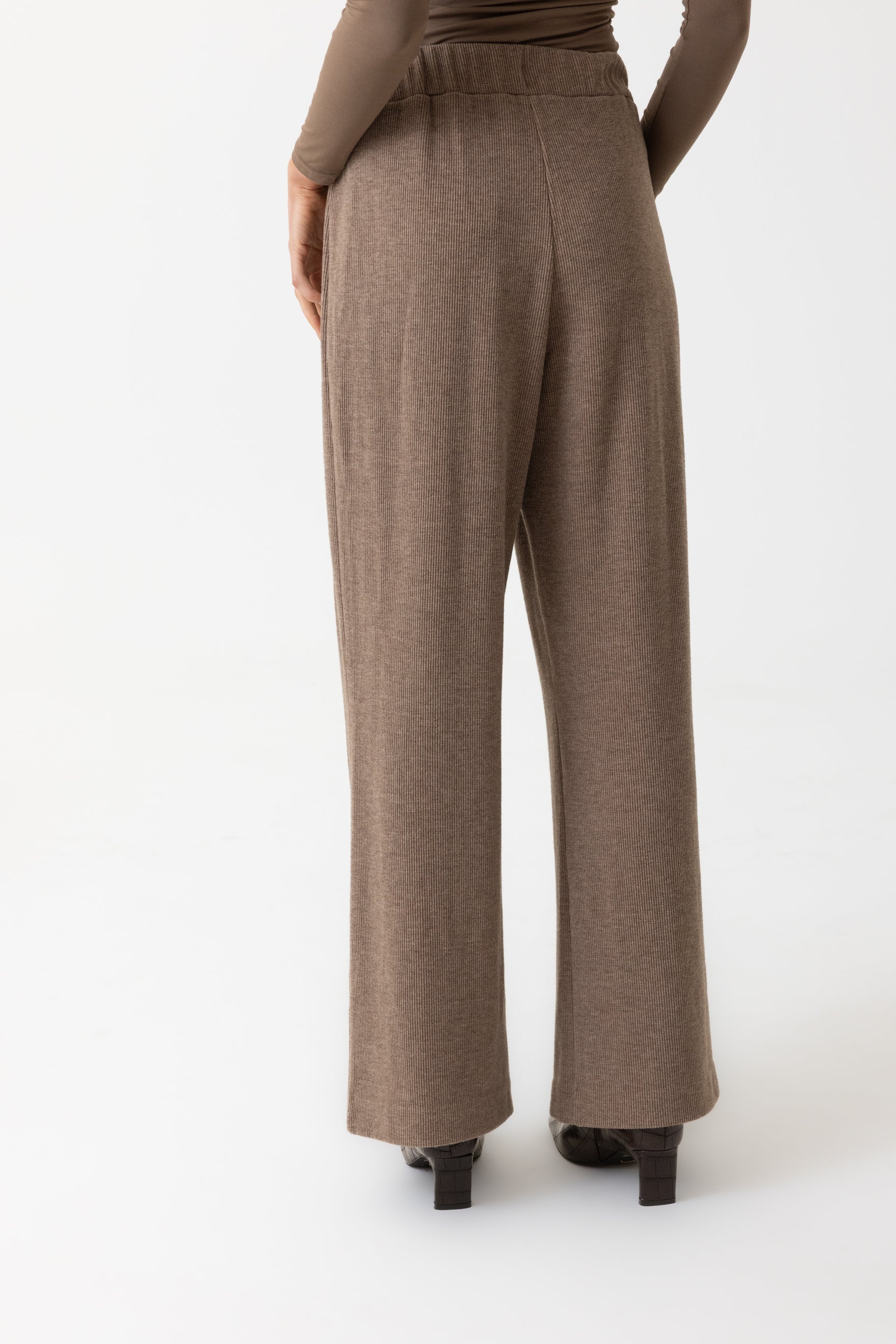 Rib Knit Pants - Taupe