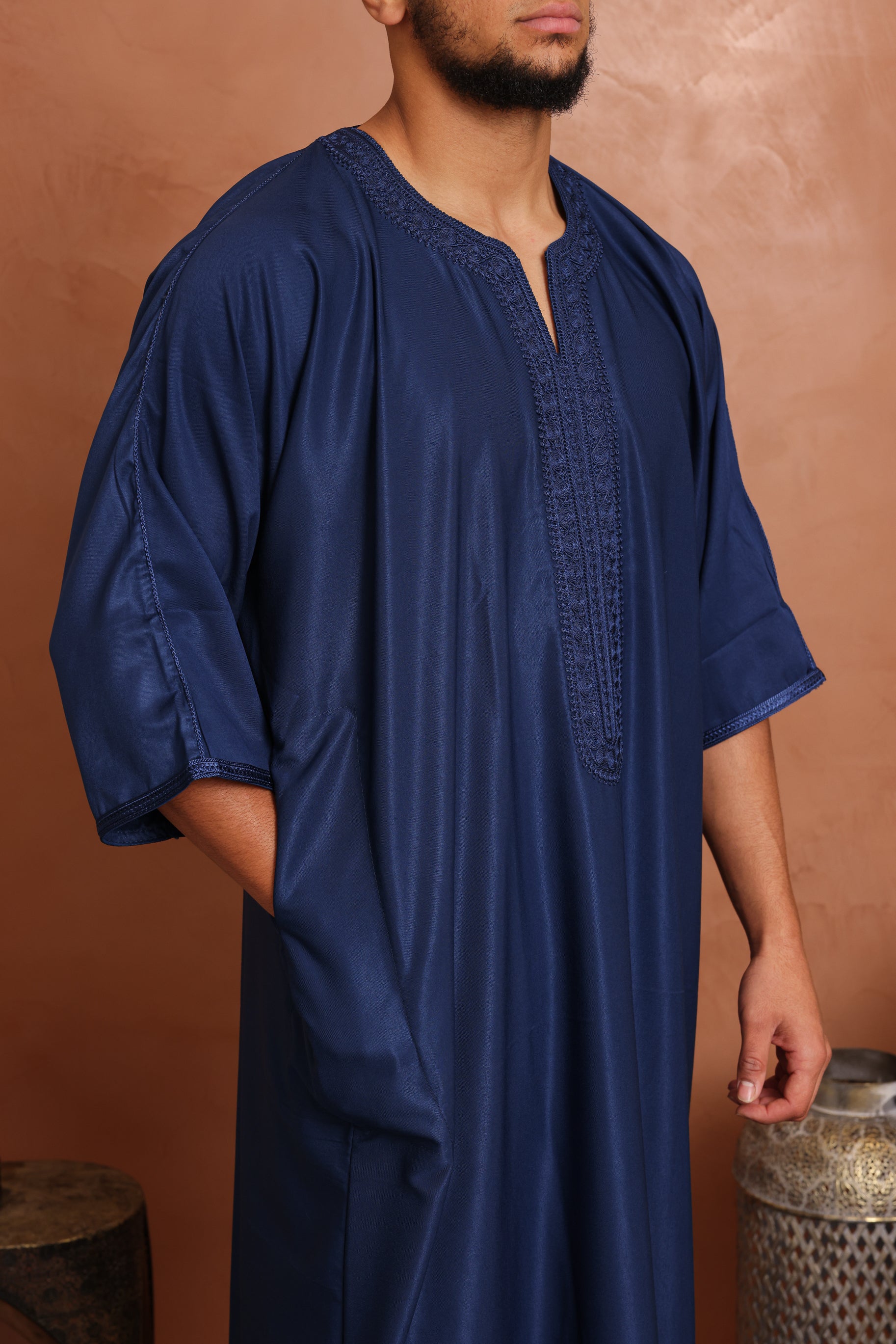 Gabardine Moroccan Thobe - 16 Blue