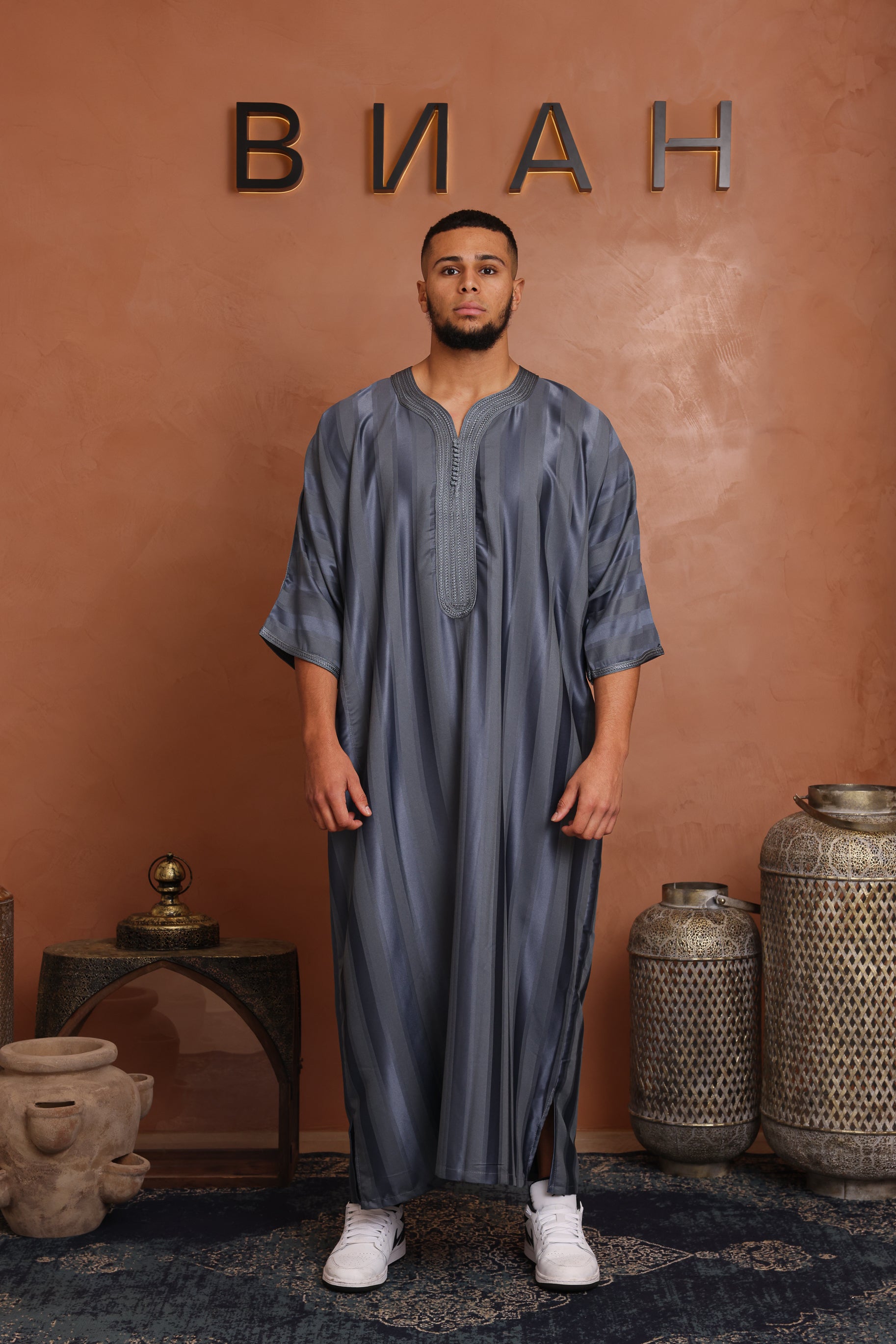 Jawhola Moroccan Thobe - 5 Dark Grey