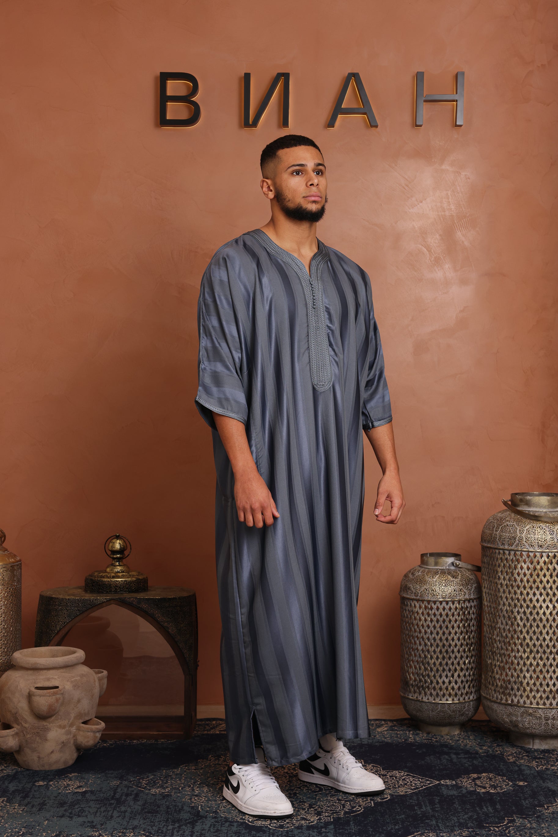 Jawhola Moroccan Thobe - 5 Dark Grey