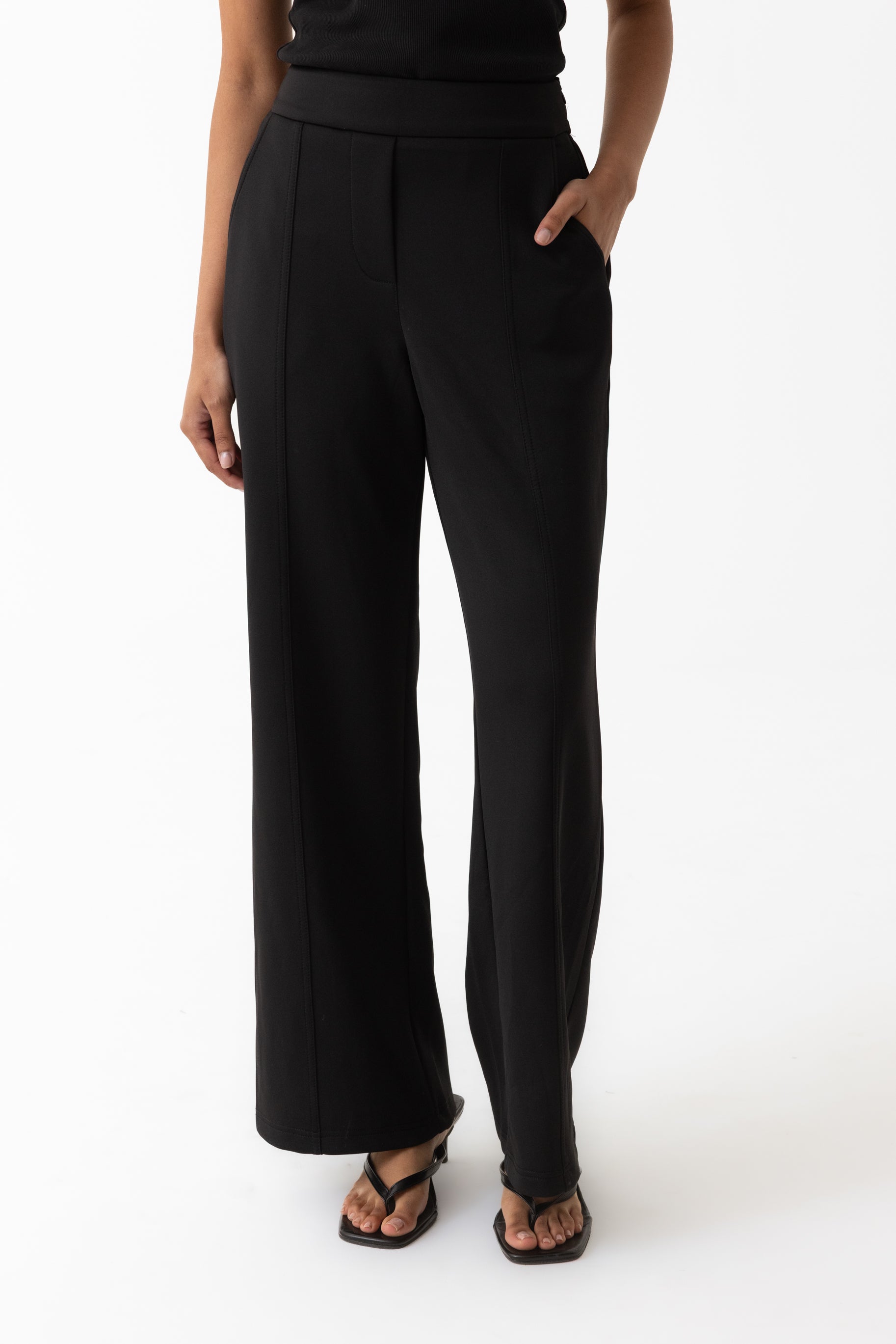 Essential Wide Leg Pants - Black