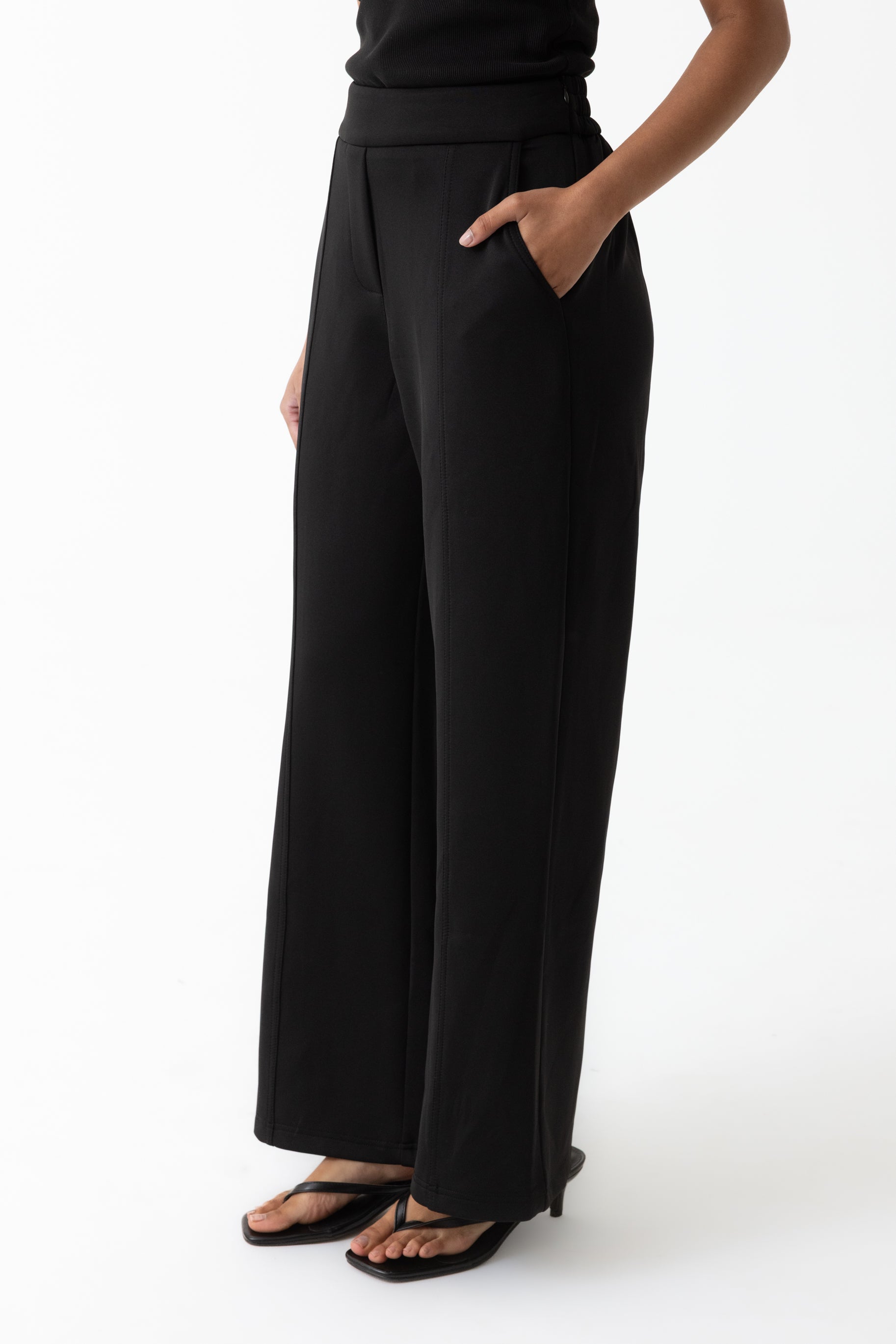 Essential Wide Leg Pants - Black