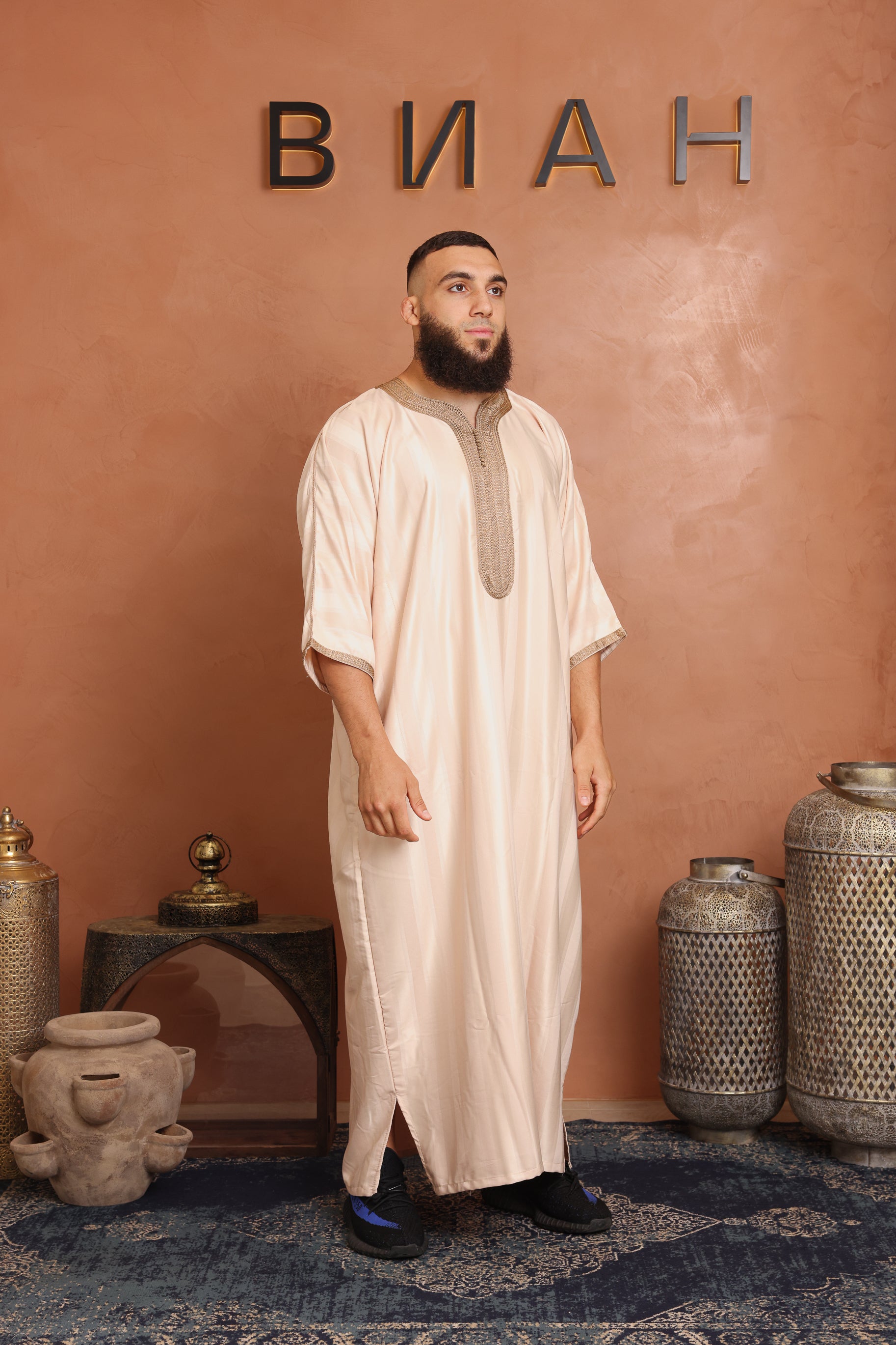 Jawhola Moroccan Thobe - 4 Beige