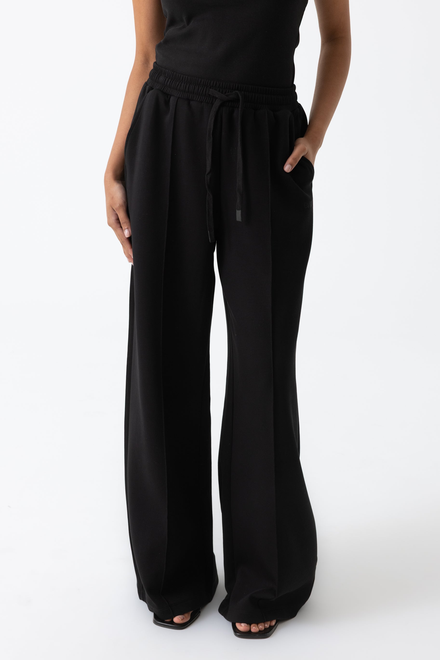 Refined Cotton Track Pants - Black