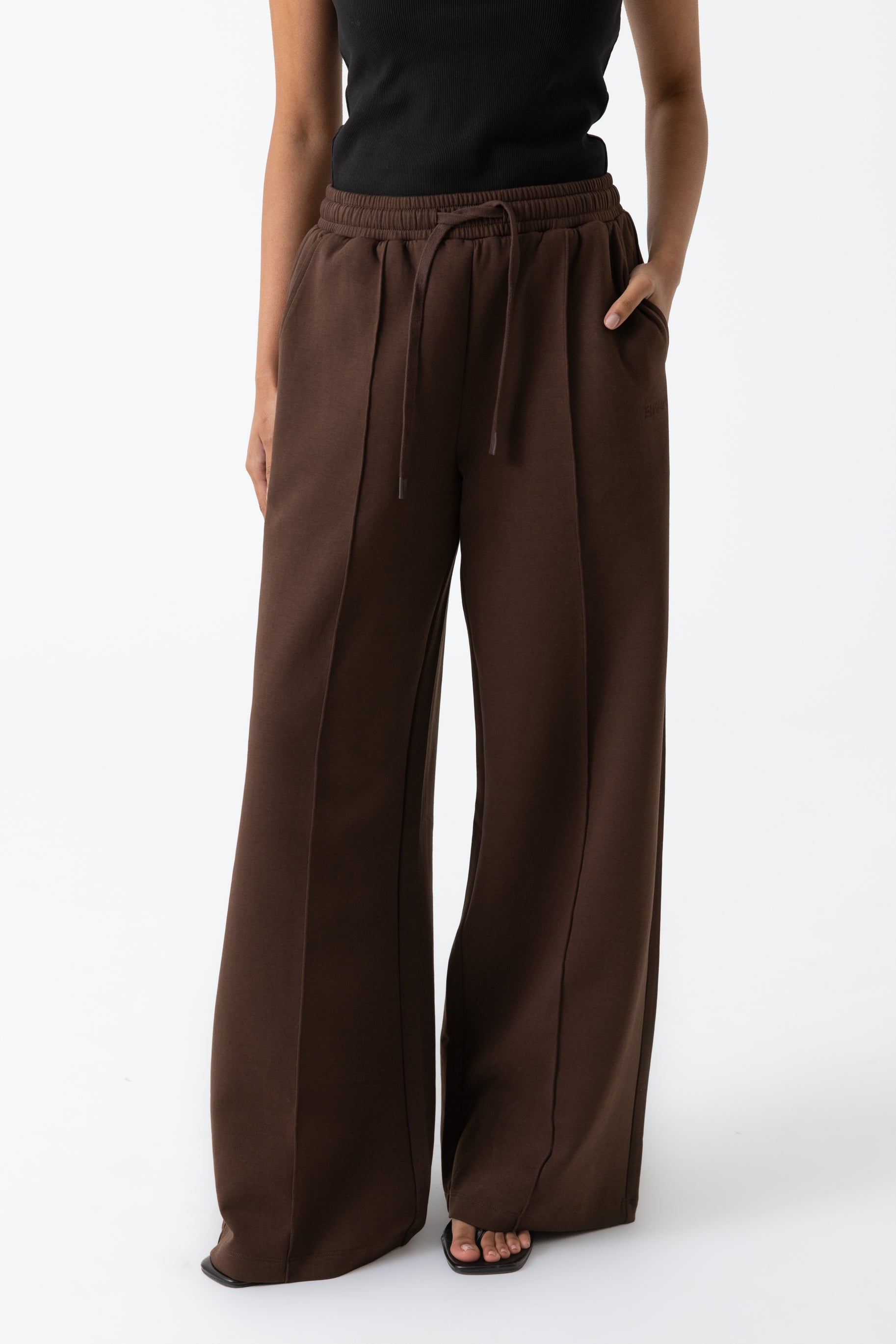 Refined Cotton Track Pants - Espresso