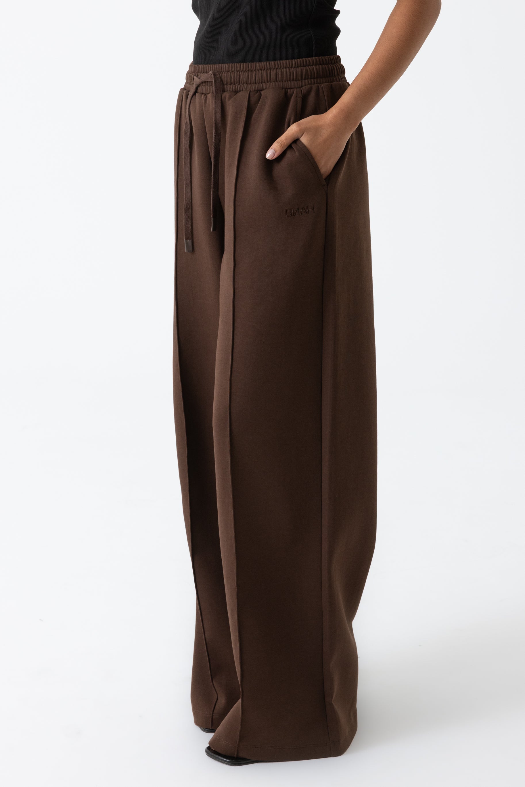 Refined Cotton Track Pants - Espresso