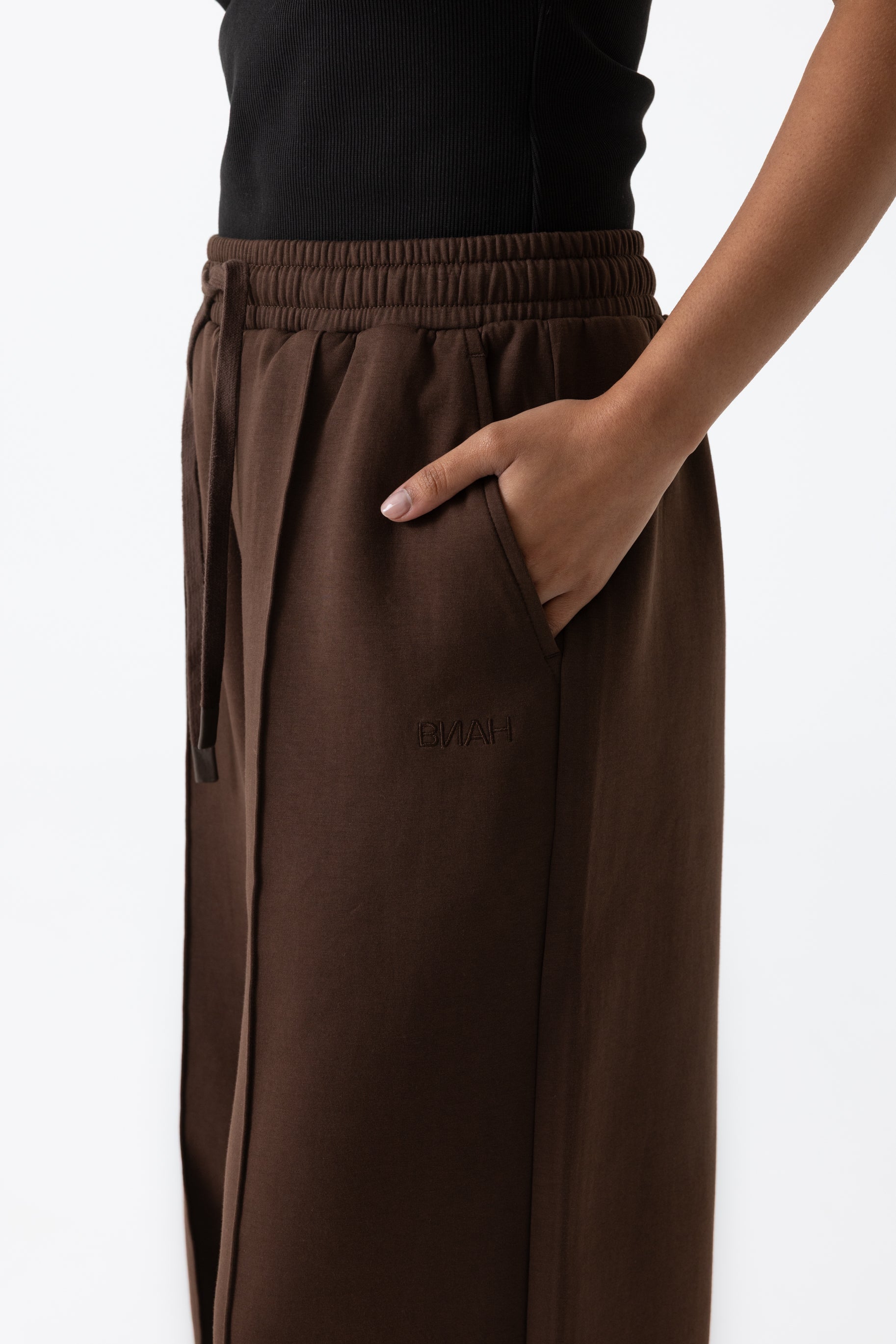 Refined Cotton Track Pants - Espresso
