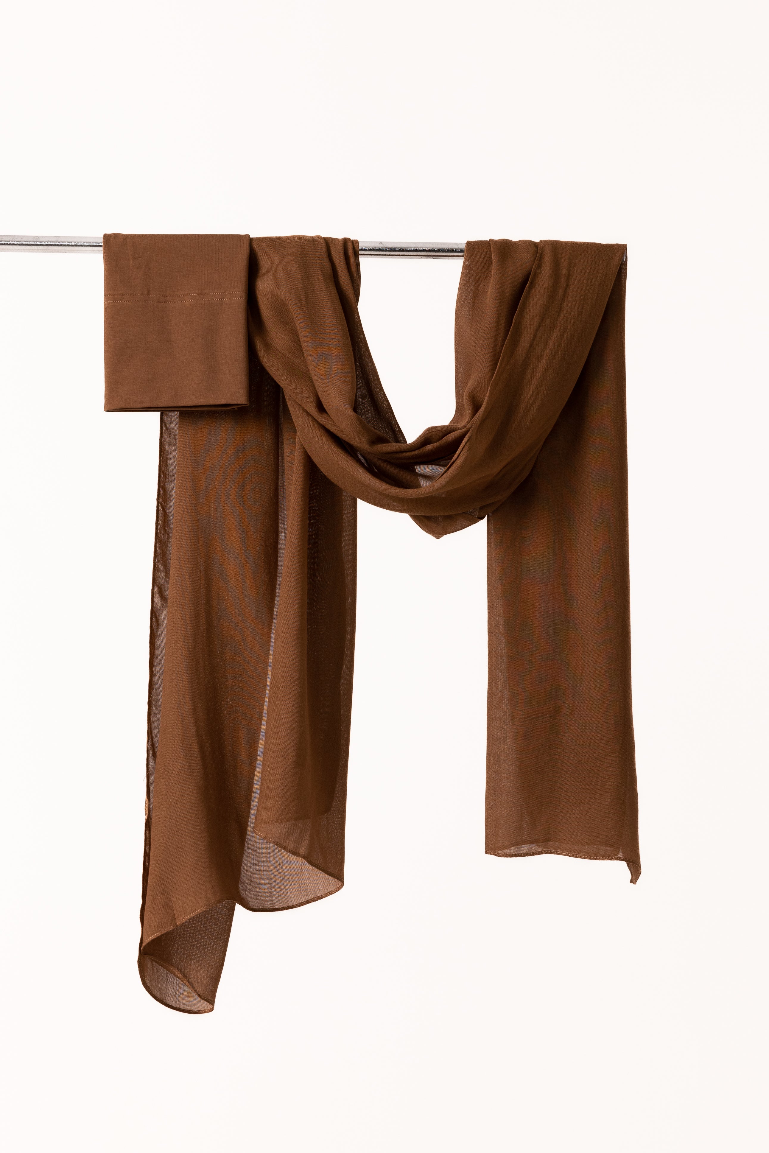 Single Stitched Modal Hijab Set - Pecan