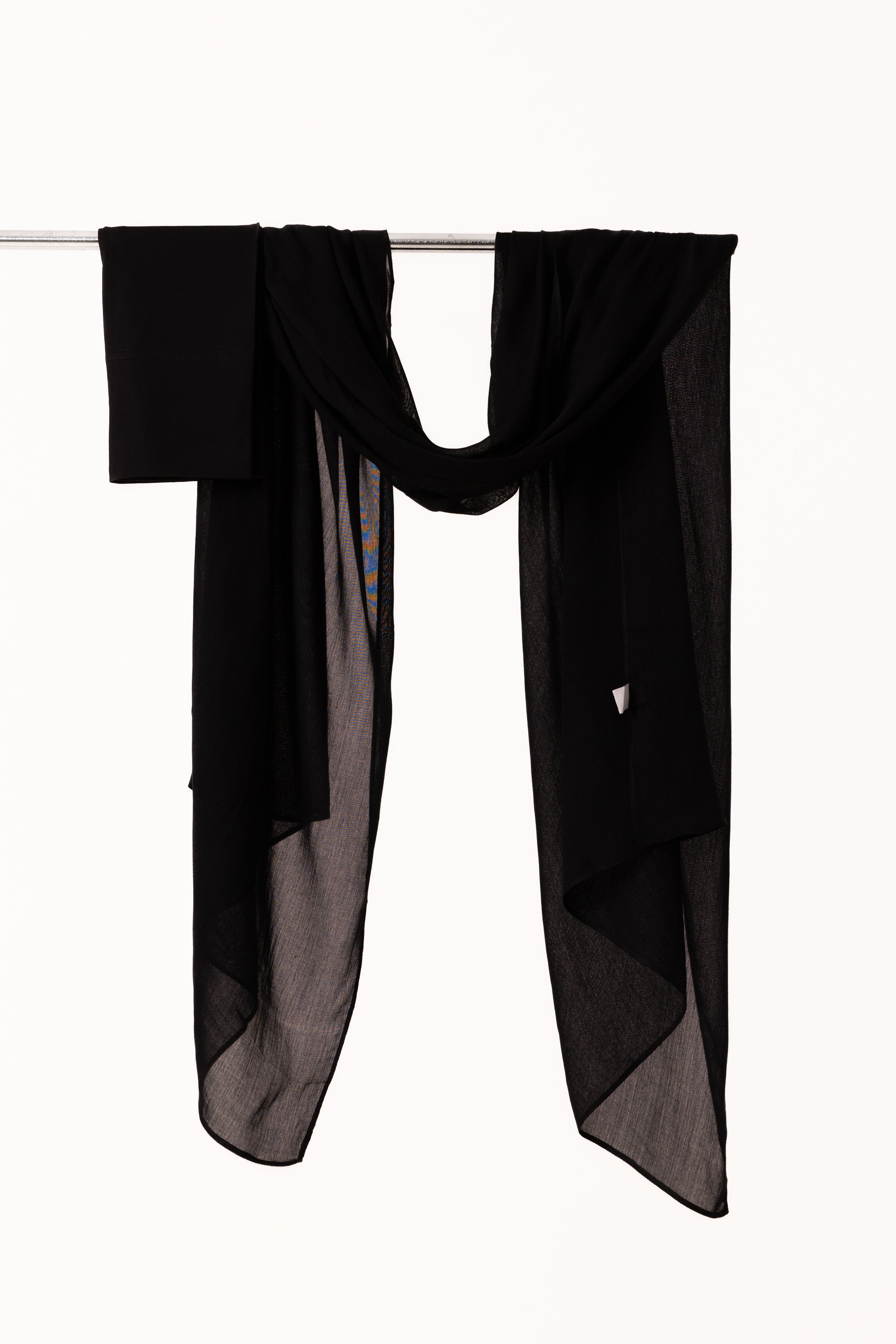 Single Stitched Modal Hijab Set - Black