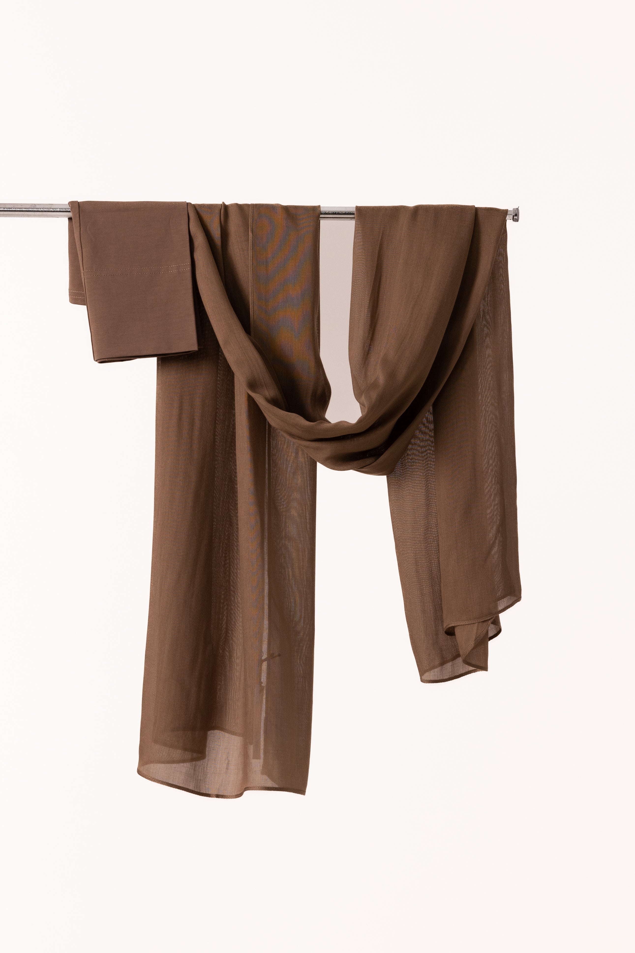 Single Stitched Modal Hijab Set - Walnut