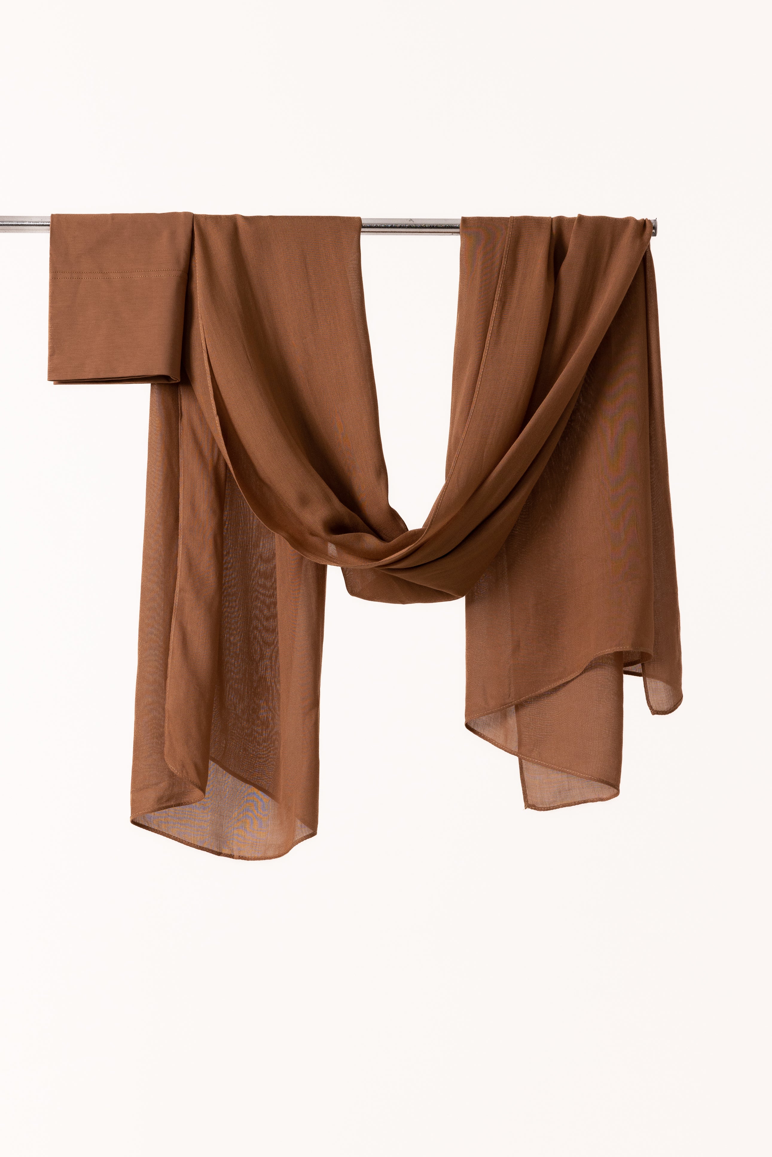 Single Stitched Modal Hijab Set - Caramel