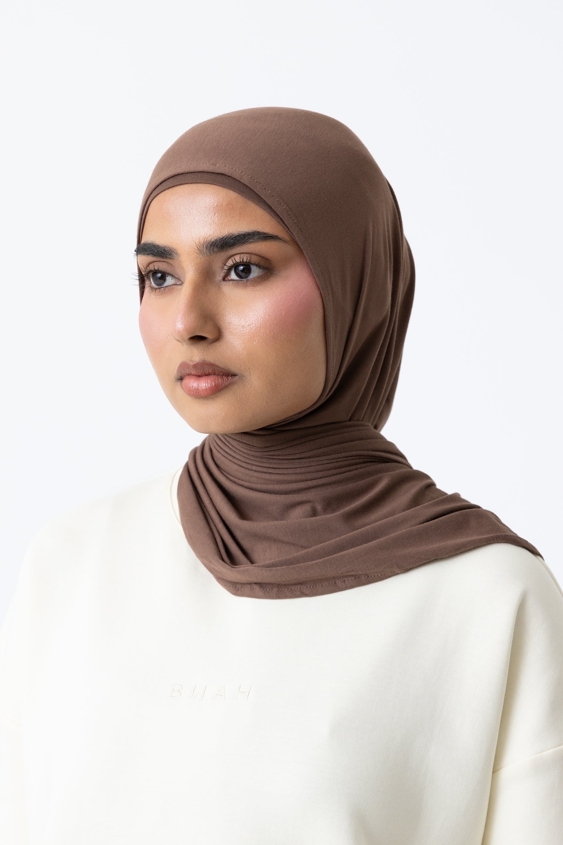 Bamboo Jersey Hijab Set - Walnut